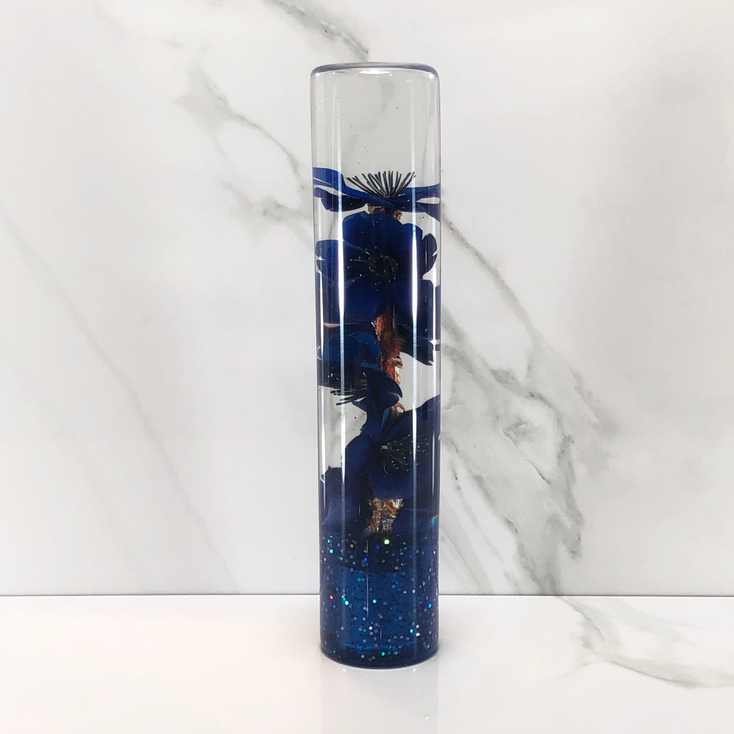 Mr__Grip 7 Inch Resin Custom Shift Knob Blue Cherry Blossom #451