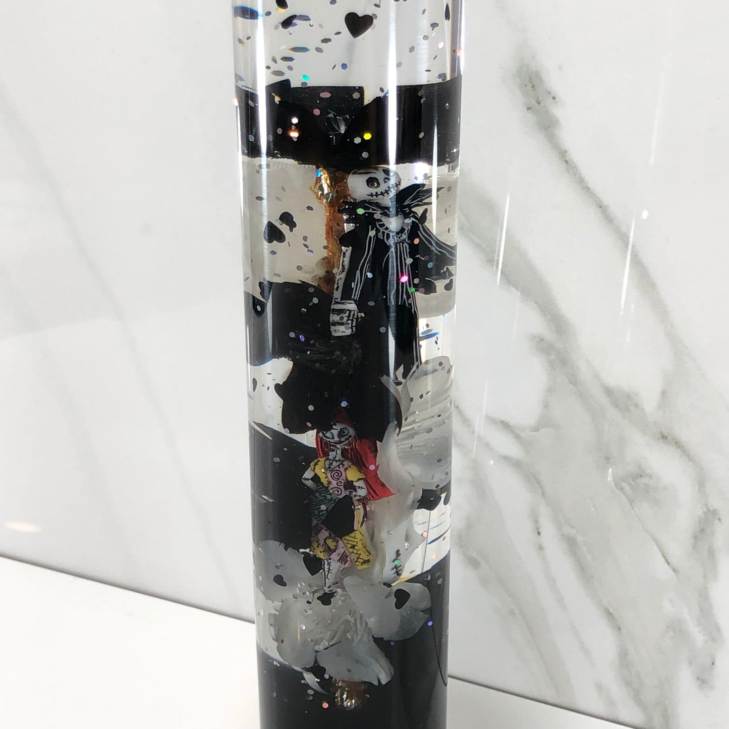 Mr__Grip 7.5 Inch Resin Custom Shift Knob TNBC white black Cherry Blossom JDM