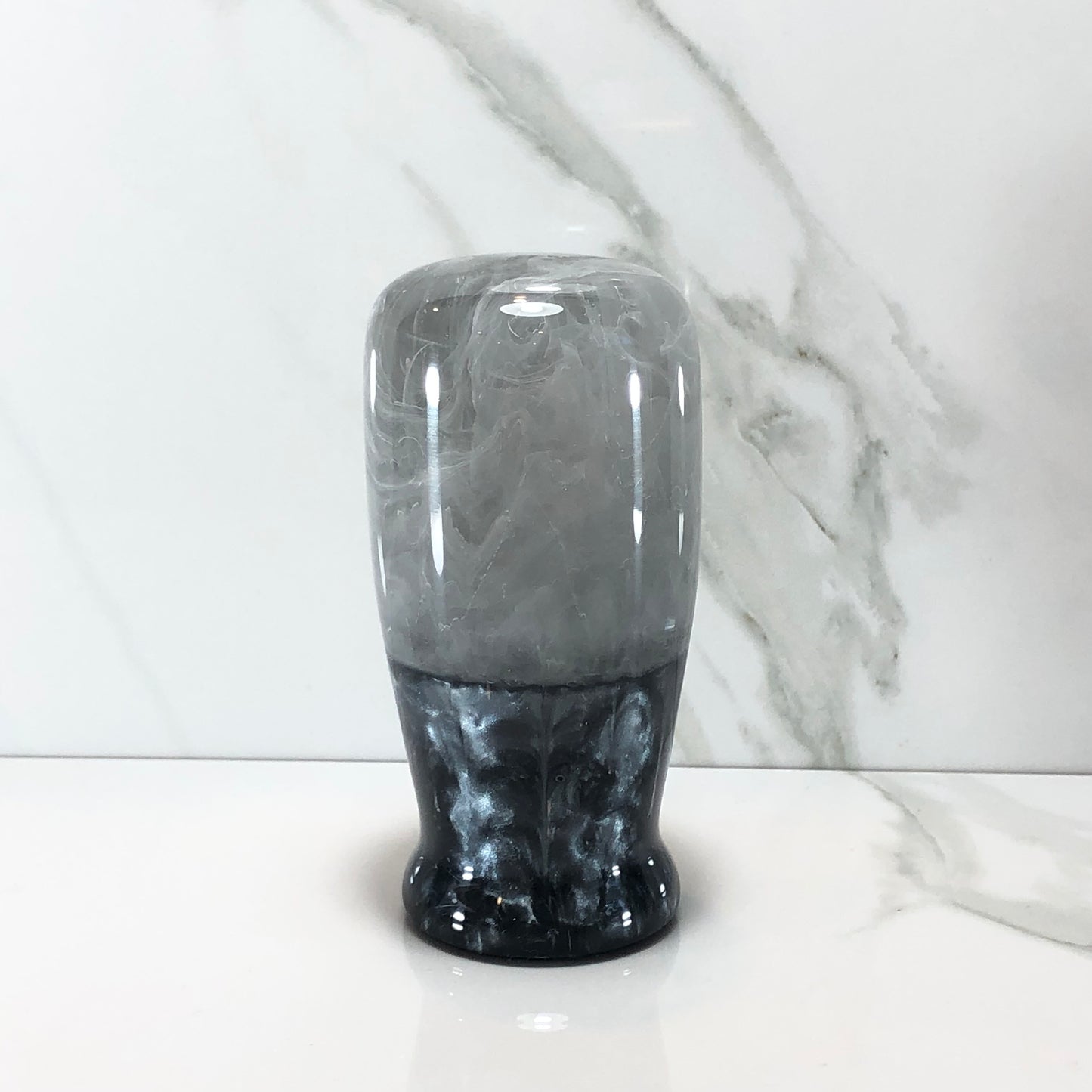 Mr__Grip 3 1/2 Inch Resin Custom Shift Knob white clouds gray pearl #431