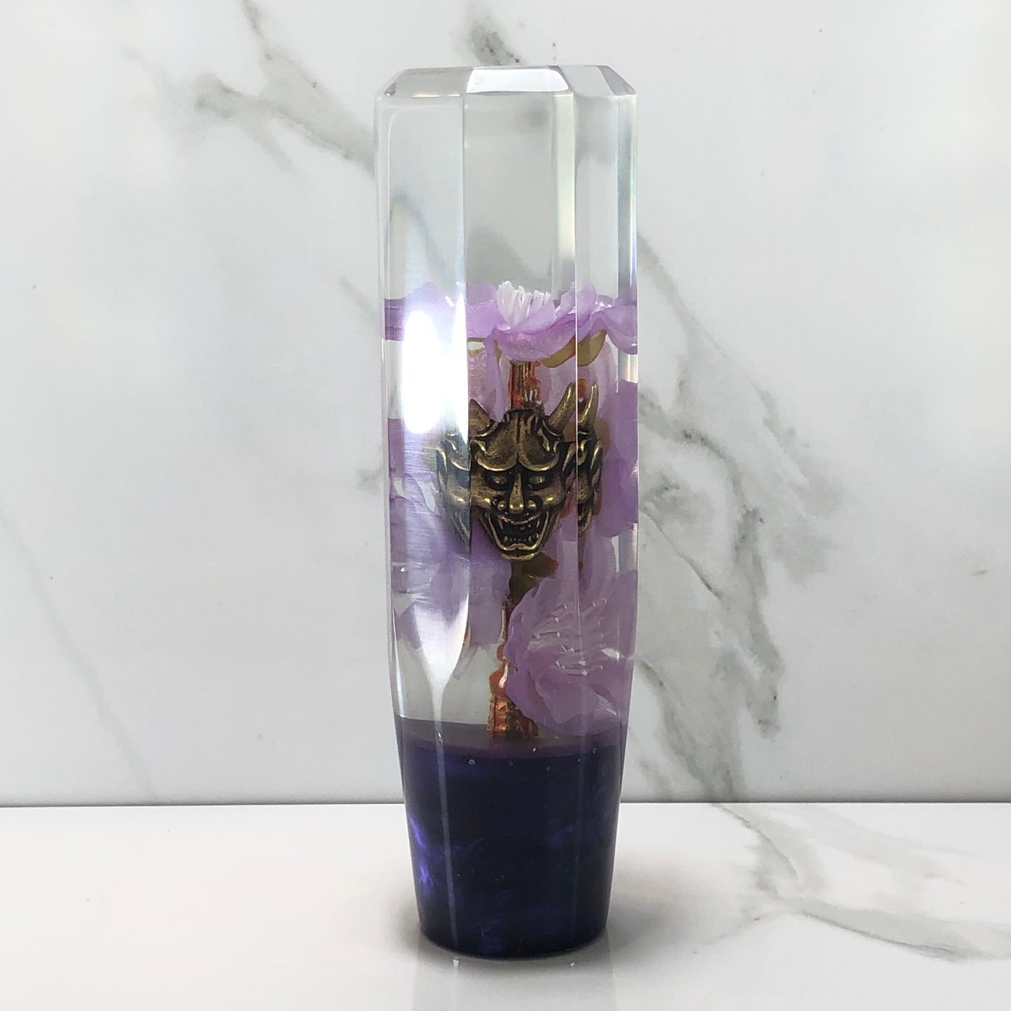 Mr__Grip Resin Shift Knob 140mm Diamond Cut Purple Cherry Blossom Flower 12MMx1.25