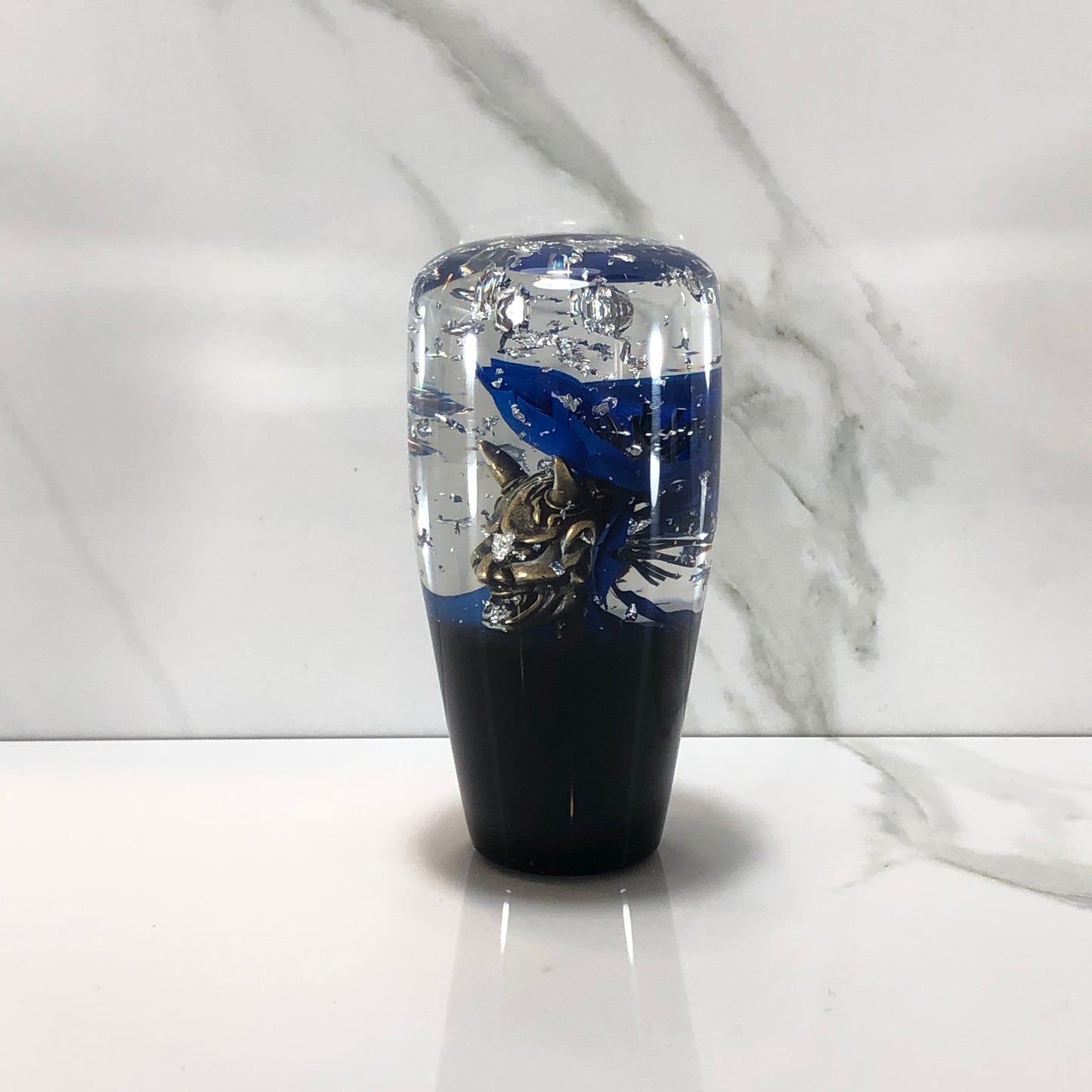 Mr__Grip 3 1/2 inch resin blue cherry blossom oni mask flower #446