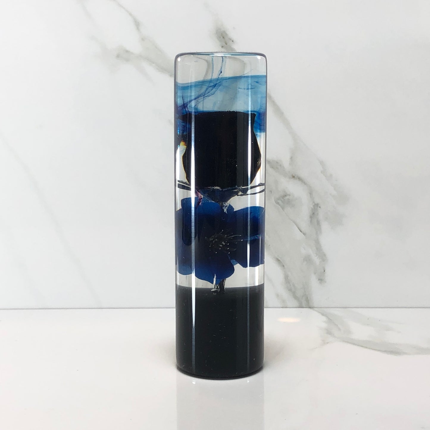 Mr__Grip 5 3/4 inch resin black rose blue cherry blossom #420