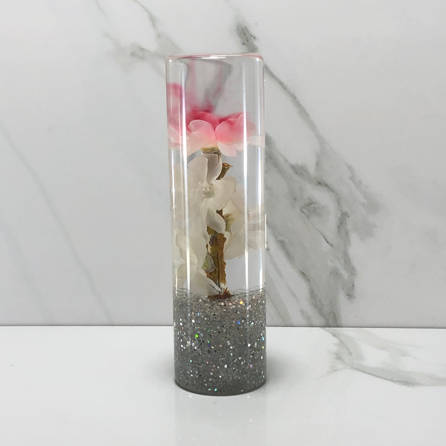 Mr__Grip 5 1/2 Inch Resin Custom Shift Knob White Cherry Blossom JDM