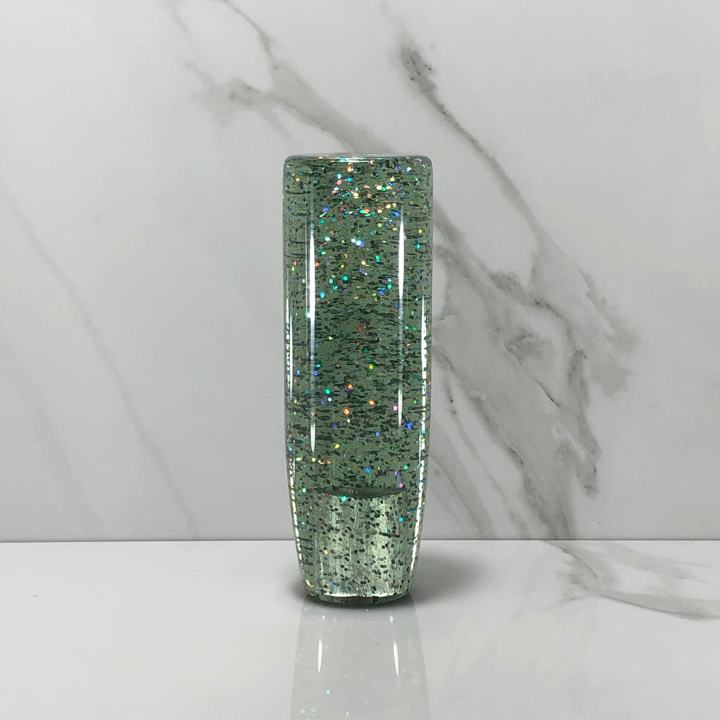 Mr__Grip 4 1/2 Inch Resin Custom Shift Knob green Holographic Flakes JDM joystick