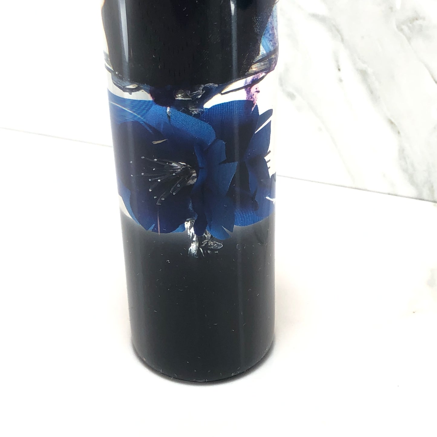 Mr__Grip 5 3/4 inch resin black rose blue cherry blossom #420