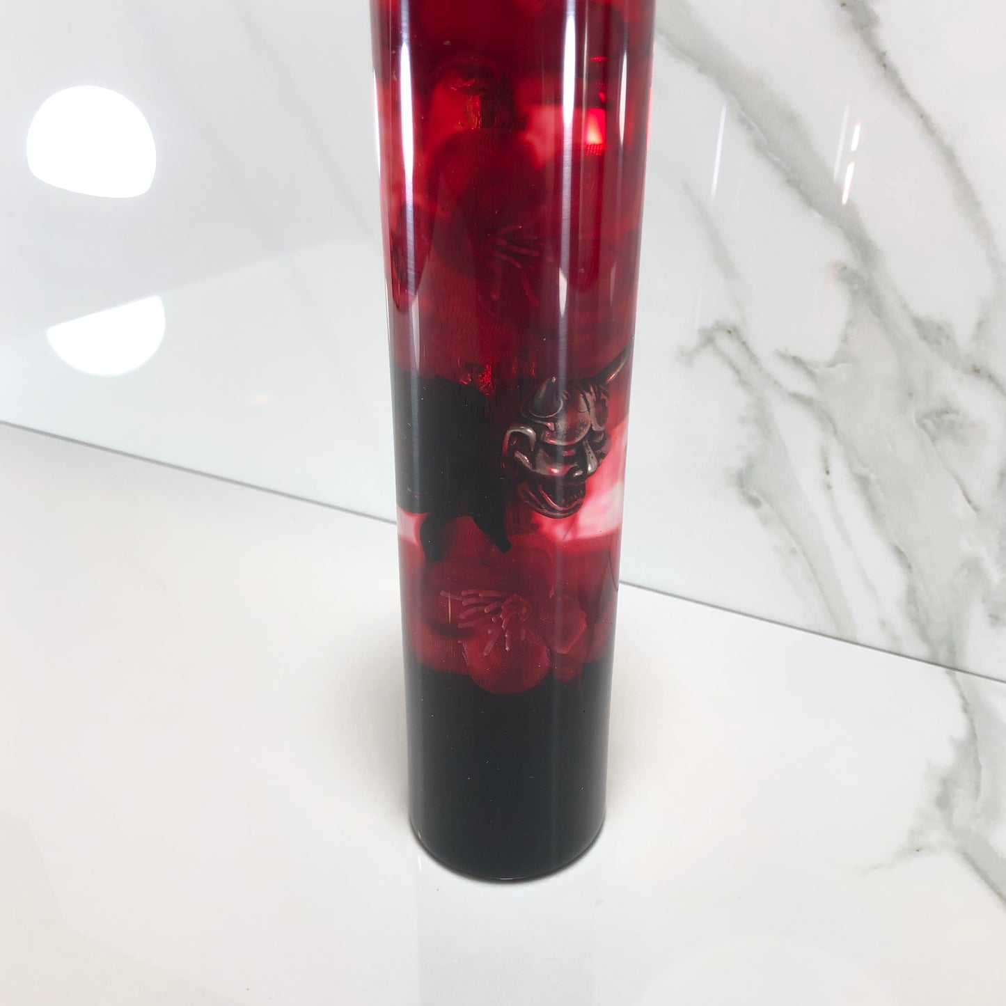 Mr__Grip 7.5 inch resin bleeding red cherry blossom oni mask #389