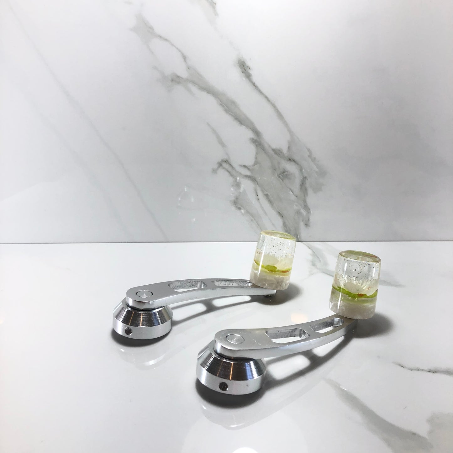 Mr__Grip Resin Custom manual window crank lever white Cherry Blossom JDM