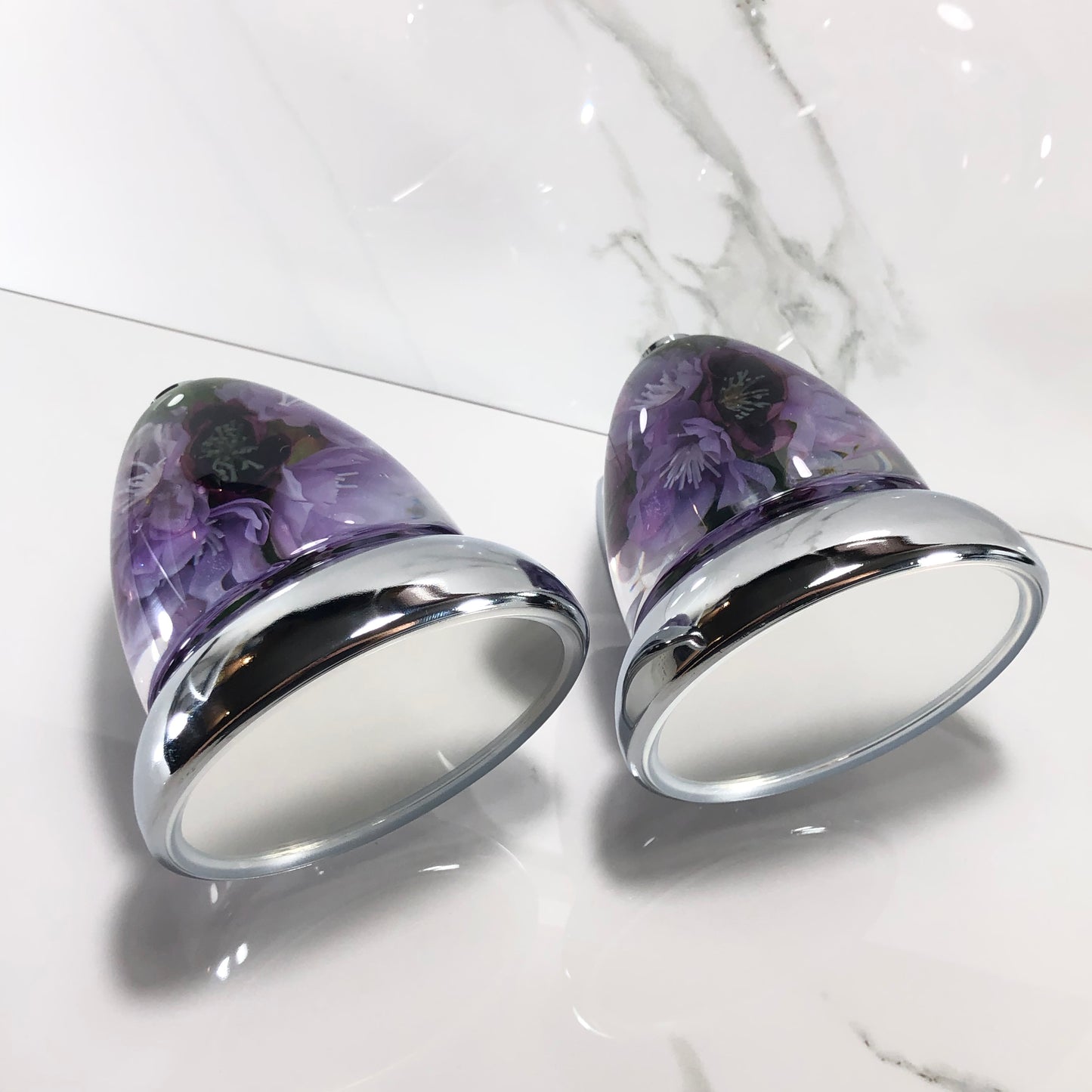 Mr__Grip Rear View Mirror Resin Custom purple flower JDM