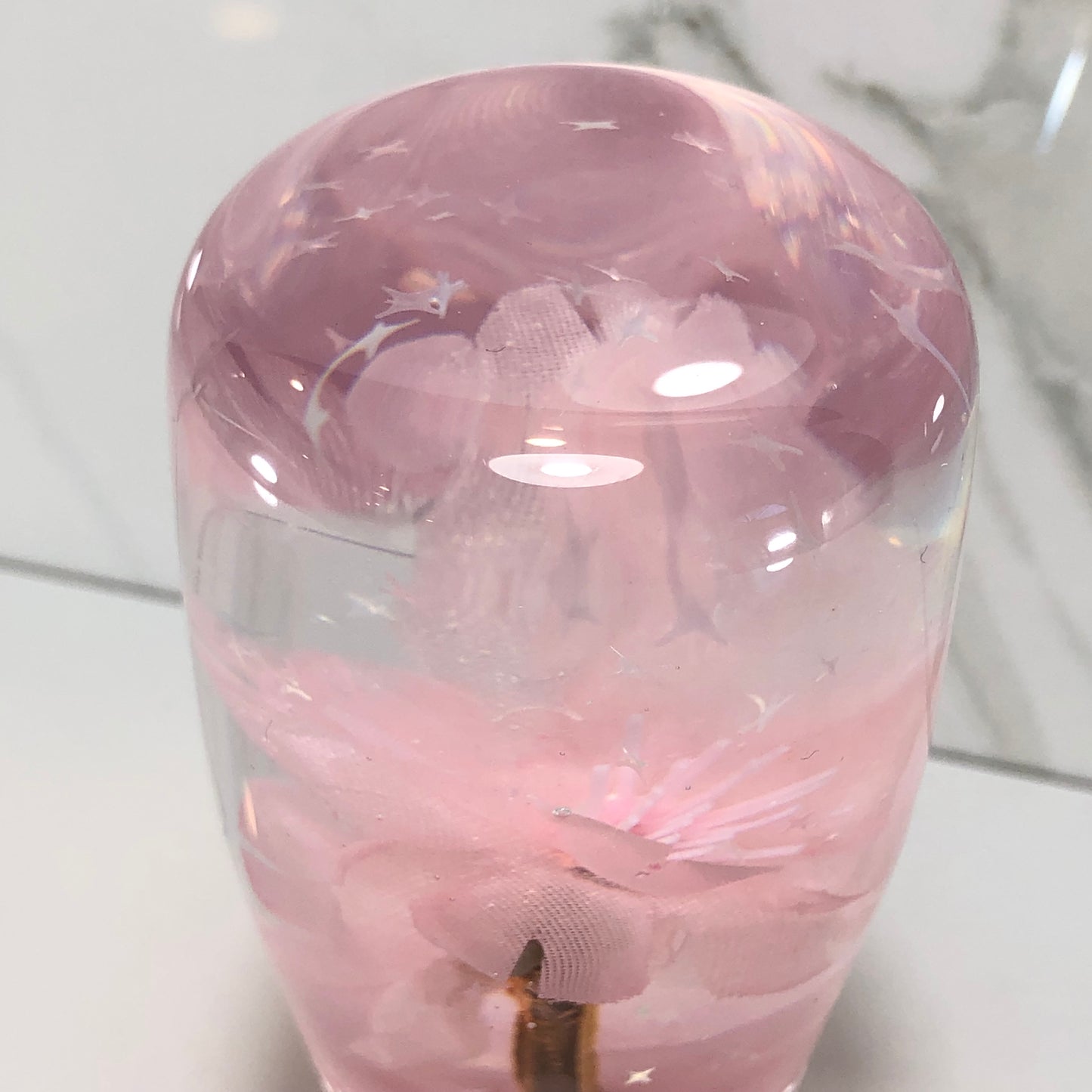 Mr__Grip 3 1/2 Inch Resin Custom Shift Knob light Pink Cherry Blossom #392
