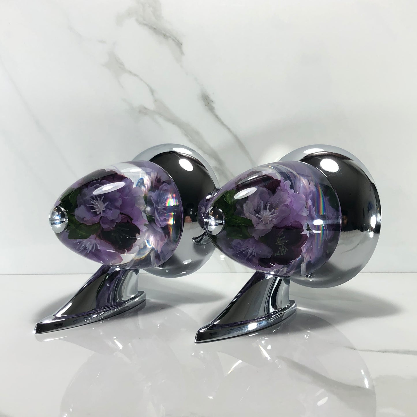 Mr__Grip Rear View Mirror Resin Custom purple flower JDM