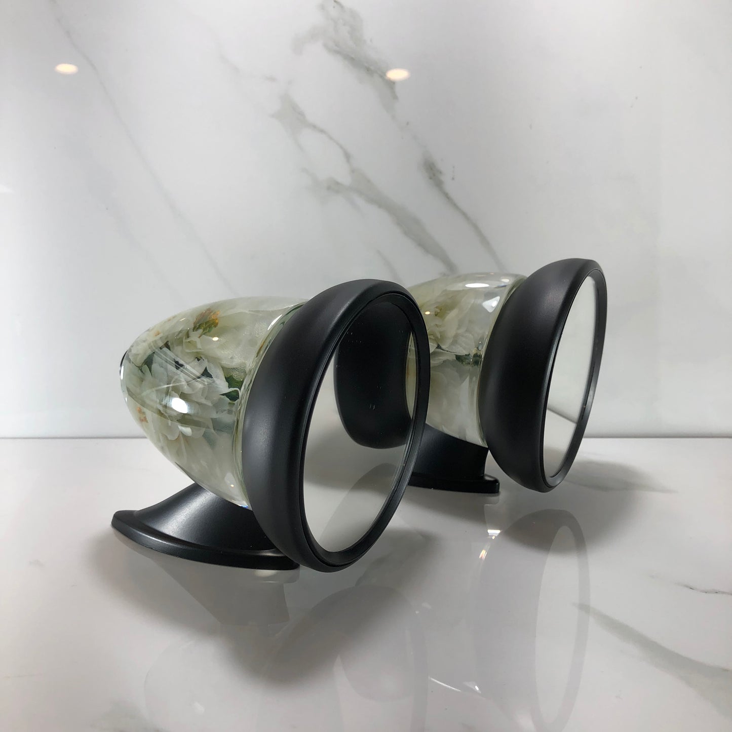 Mr__Grip Rear View Mirror Resin Custom white flower JDM
