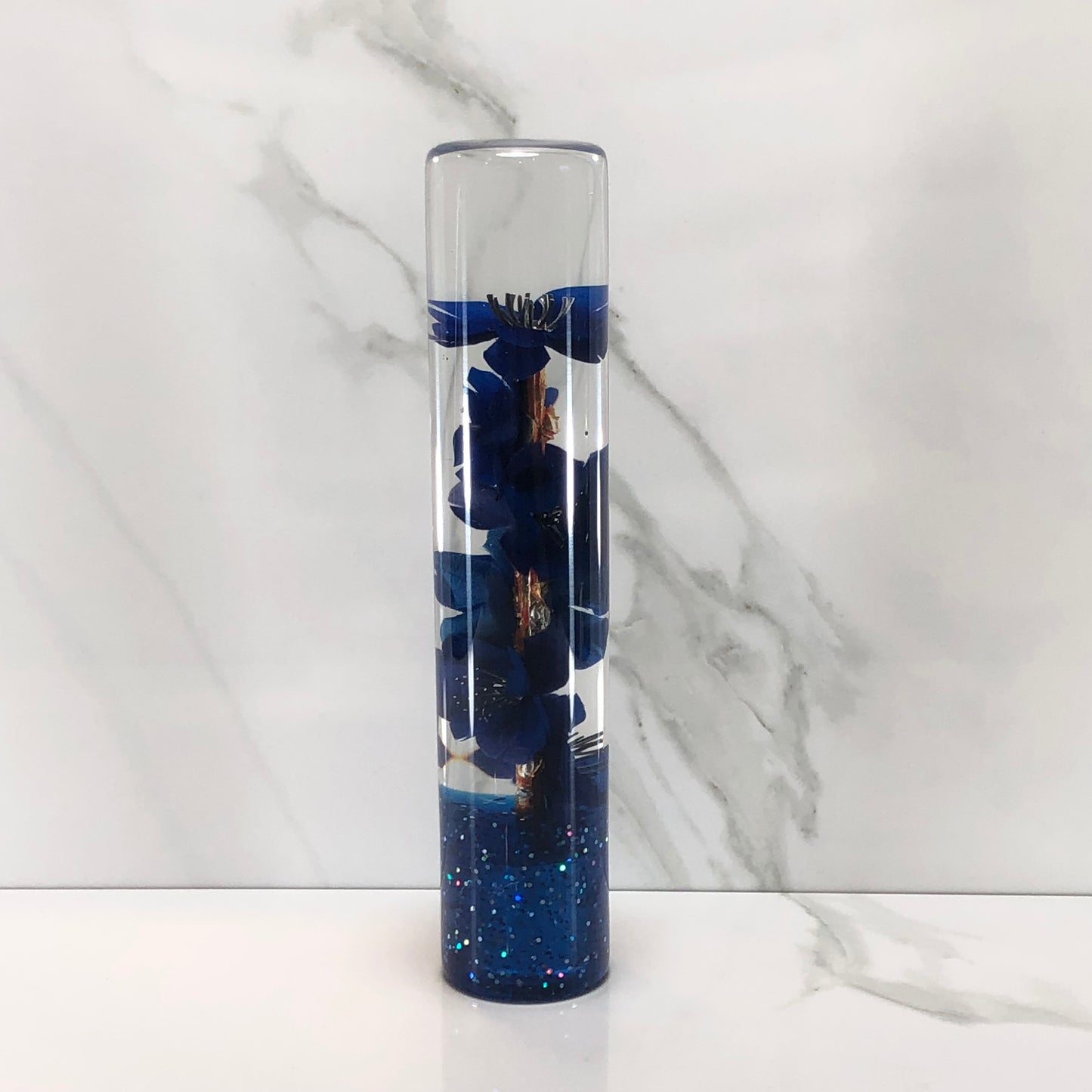 Mr__Grip 7 Inch Resin Custom Shift Knob Blue Cherry Blossom #451