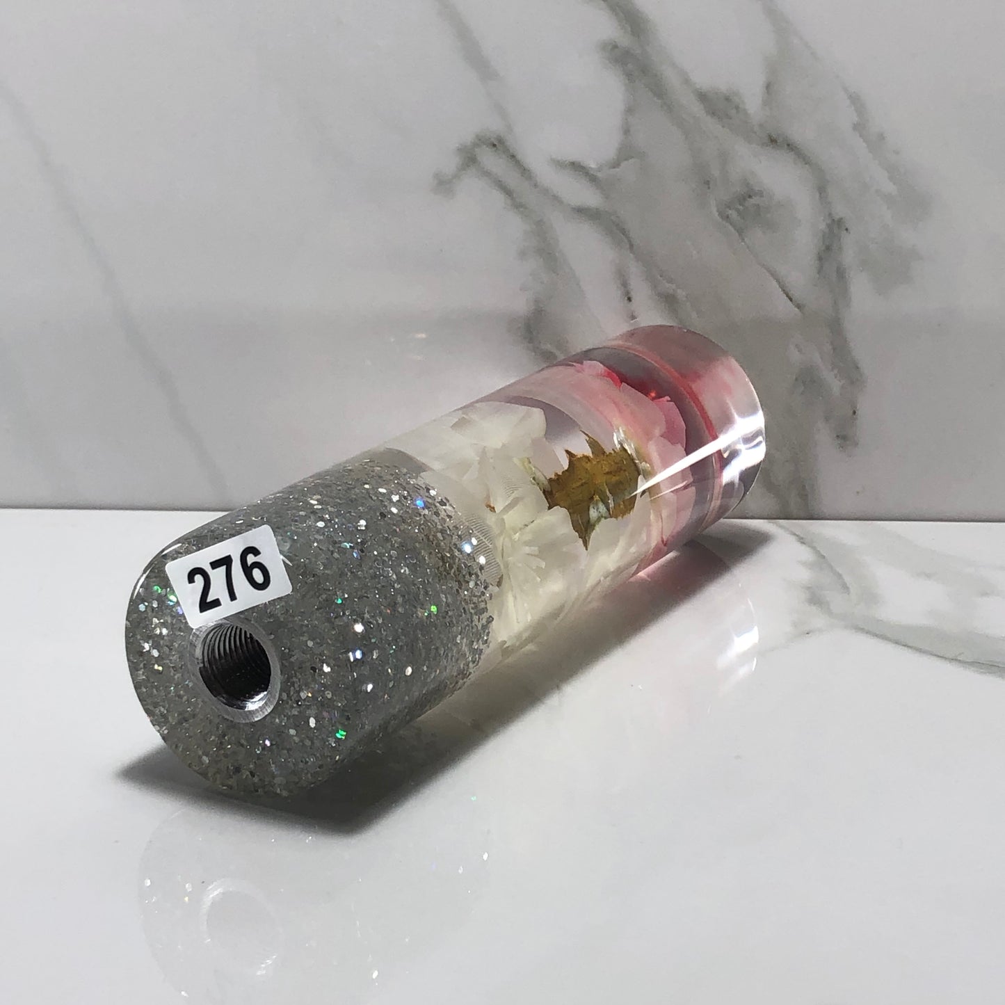 Mr__Grip 5 1/2 Inch Resin Custom Shift Knob White Cherry Blossom JDM