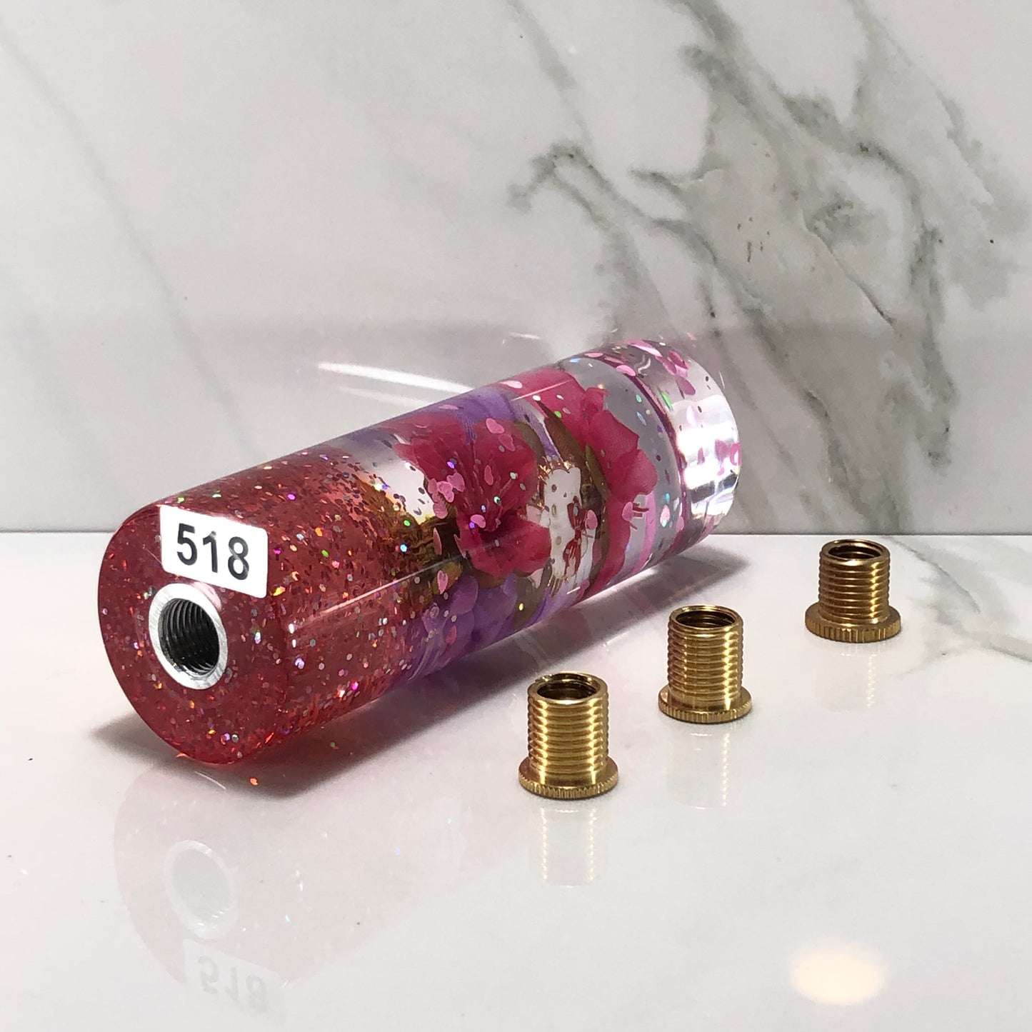 Mr__Grip 4 1/2 inch resin hello kitty pink & purple cherry blossom #518