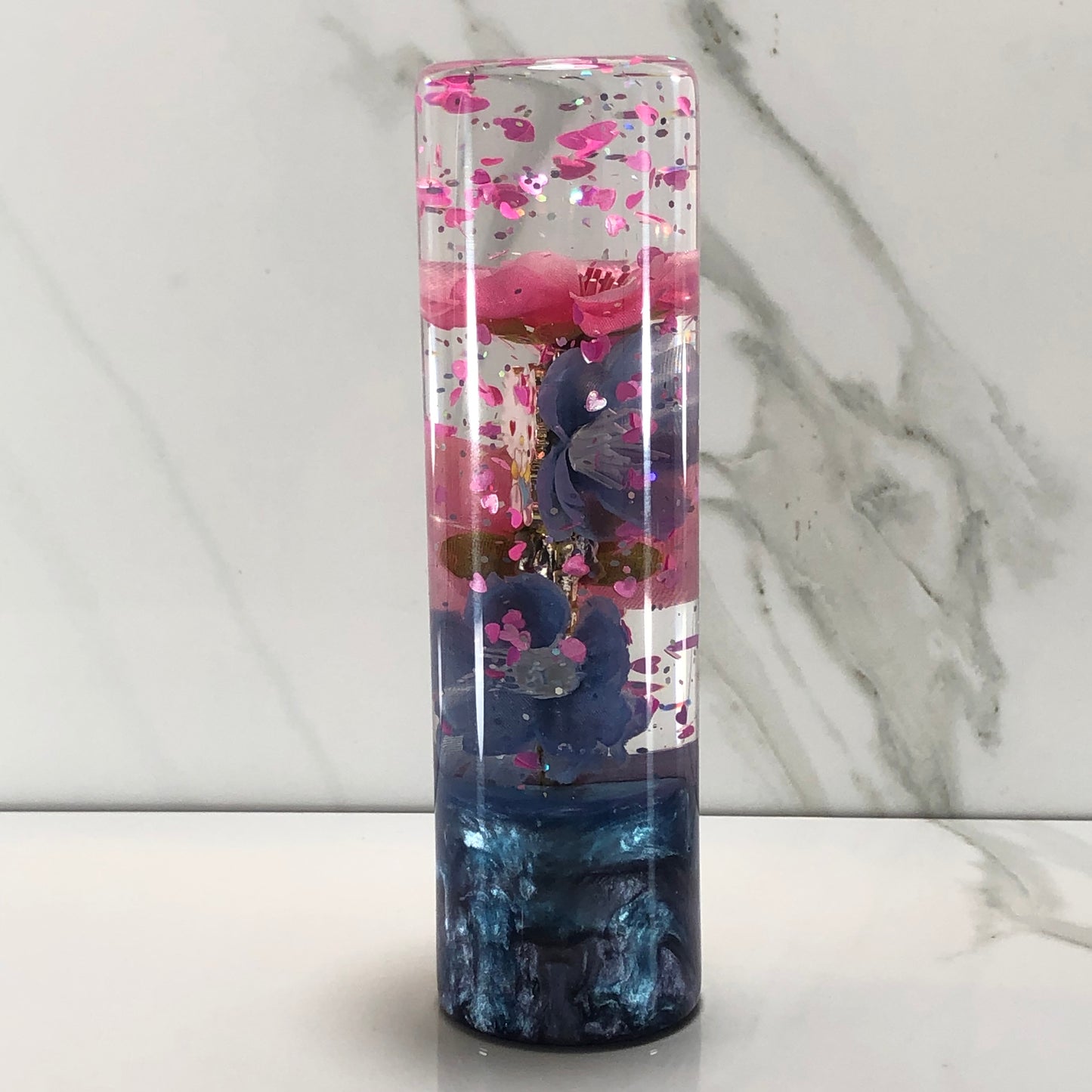 Mr__Grip Resin Shift Knob 140mm Pink & Blue Blossom Charm Kawaii Flower
