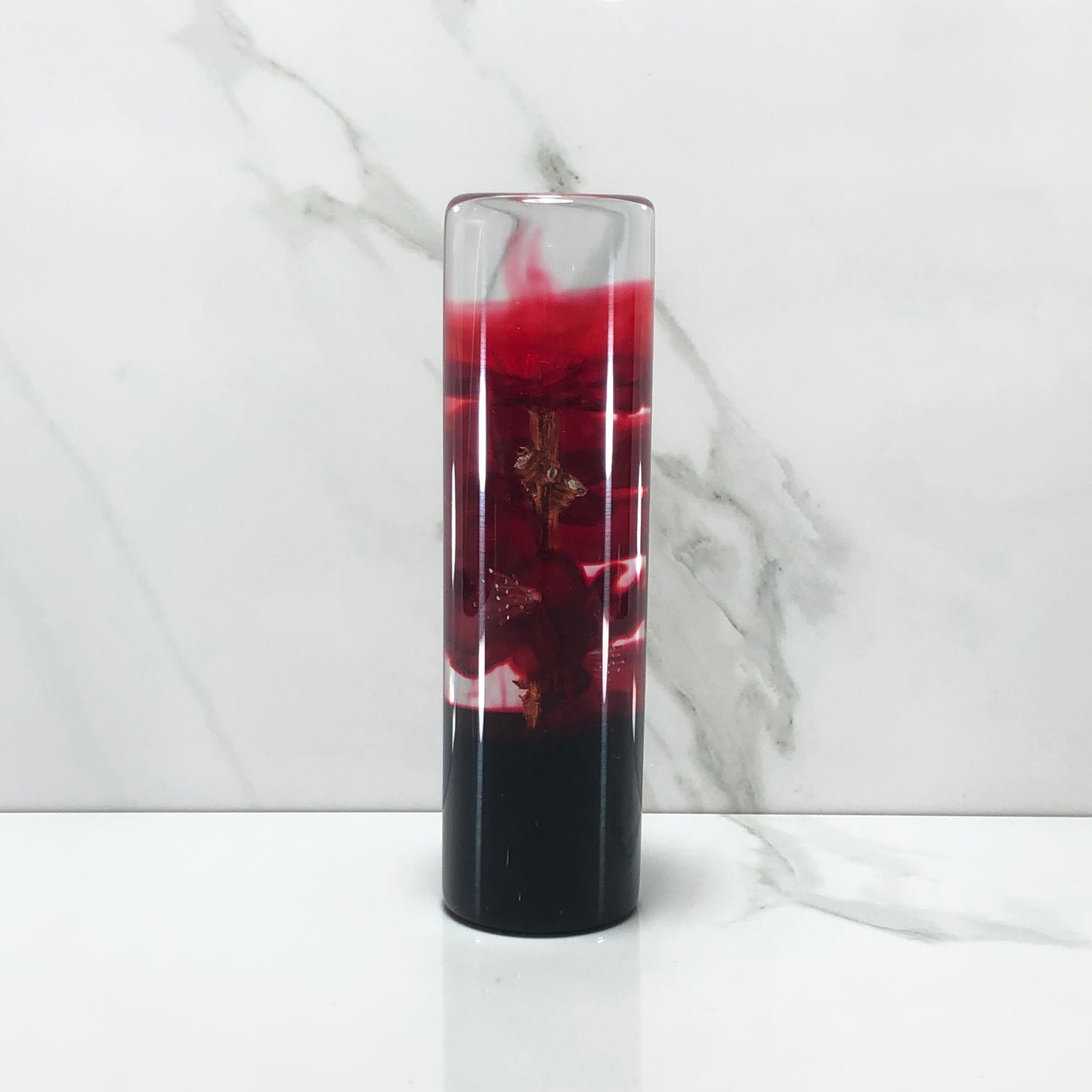 Mr__Grip 5 3/4 Resin Custom Shift Knob Bleeding Red Cherry Blossom JDM