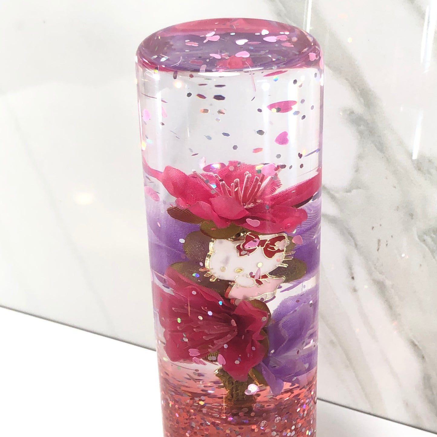 Mr__Grip 4 1/2 inch resin hello kitty pink & purple cherry blossom #518
