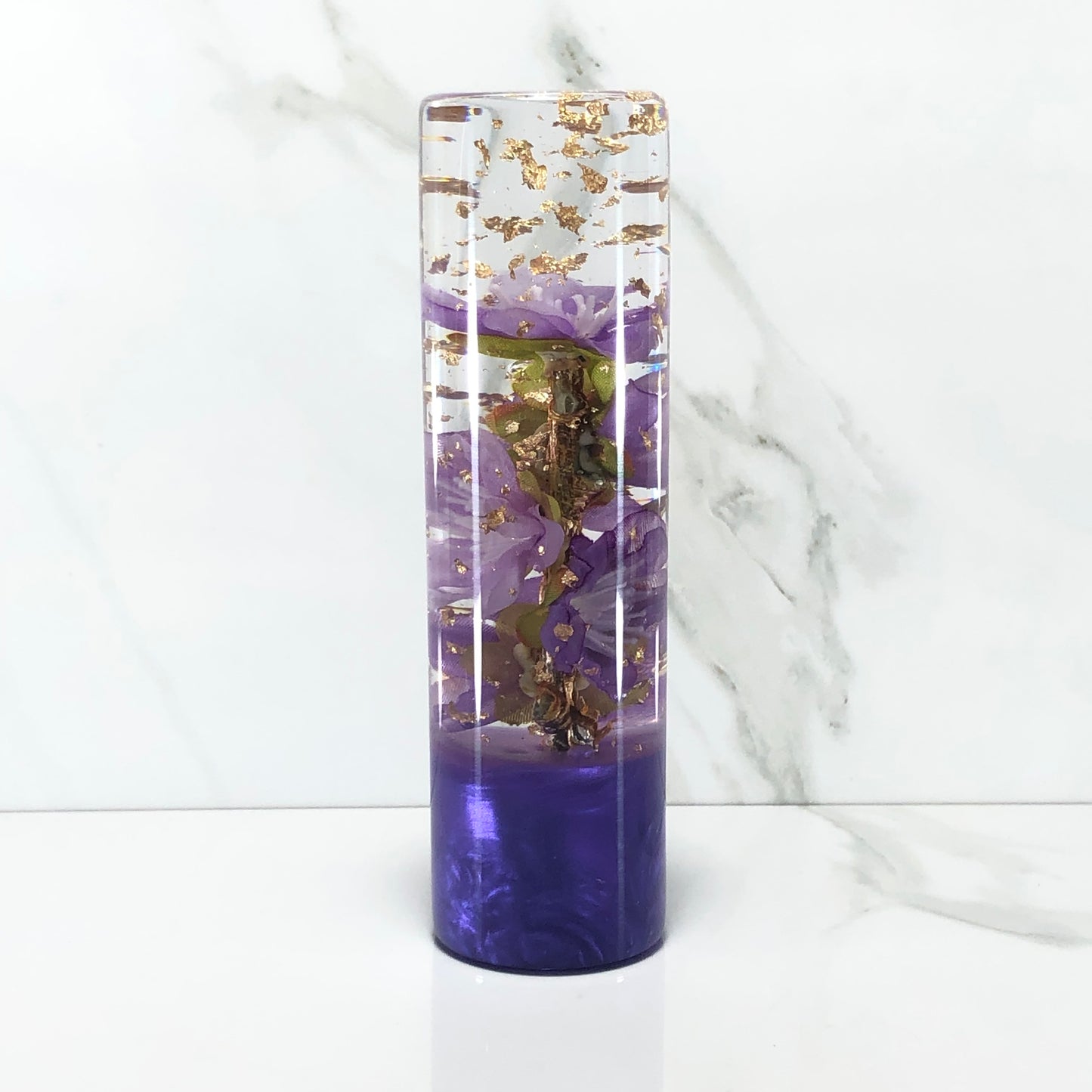 Mr__Grip 5 1/2 Inch Resin Custom Shift Knob Purple Cherry Blossom