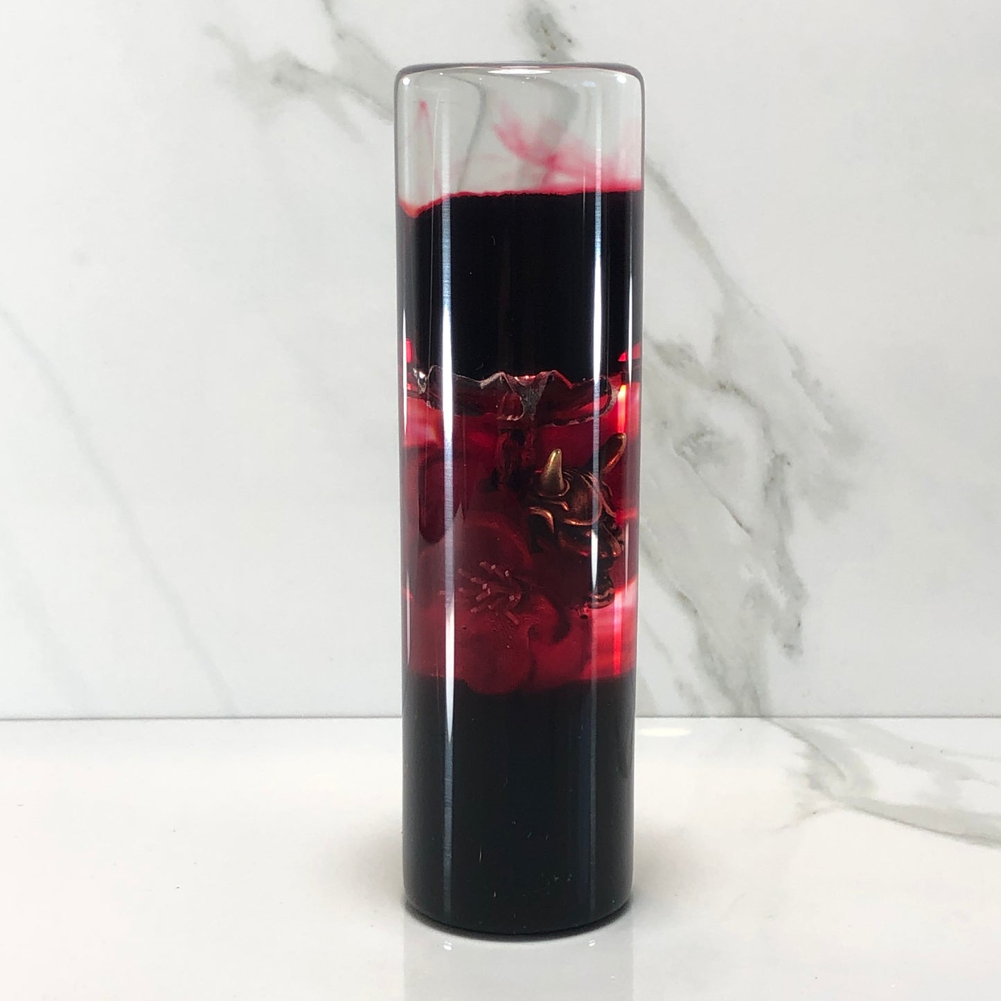 Mr__Grip 5 3/4 inch resin black rose red cherry blossom #421