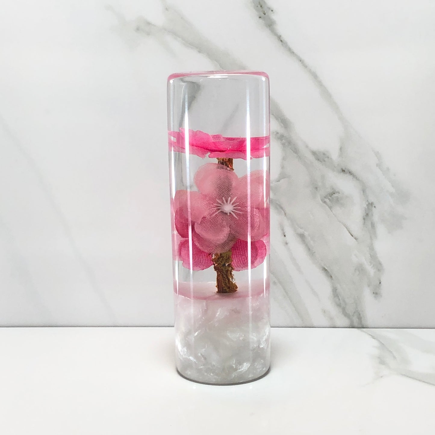 Mr__Grip 4 1/2 Inch Flower Resin Custom Shift Knob Pink & Light Pink Cherry Blossom JDM