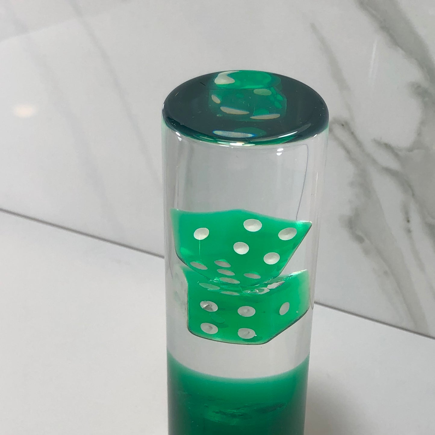 Mr__Grip 4 1/2 Inch Resin Custom Shift Knob Green Dice JDM