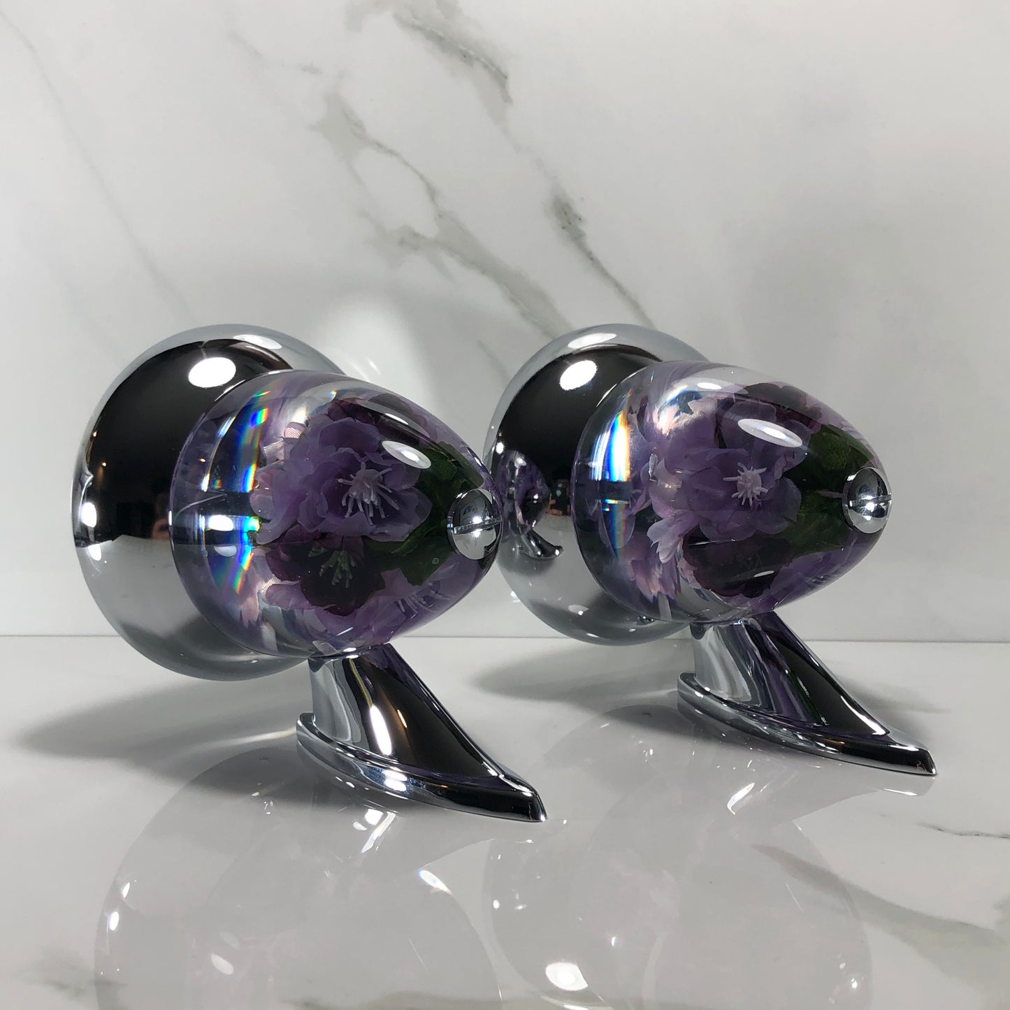 Mr__Grip Rear View Mirror Resin Custom purple flower JDM