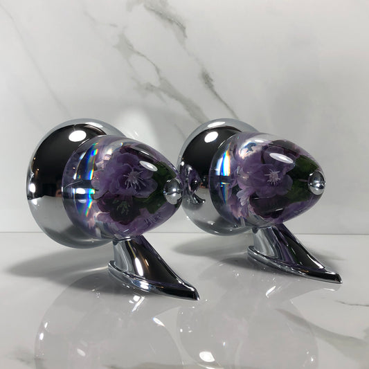 Mr__Grip Rear View Mirror Resin Custom purple flower  JDM