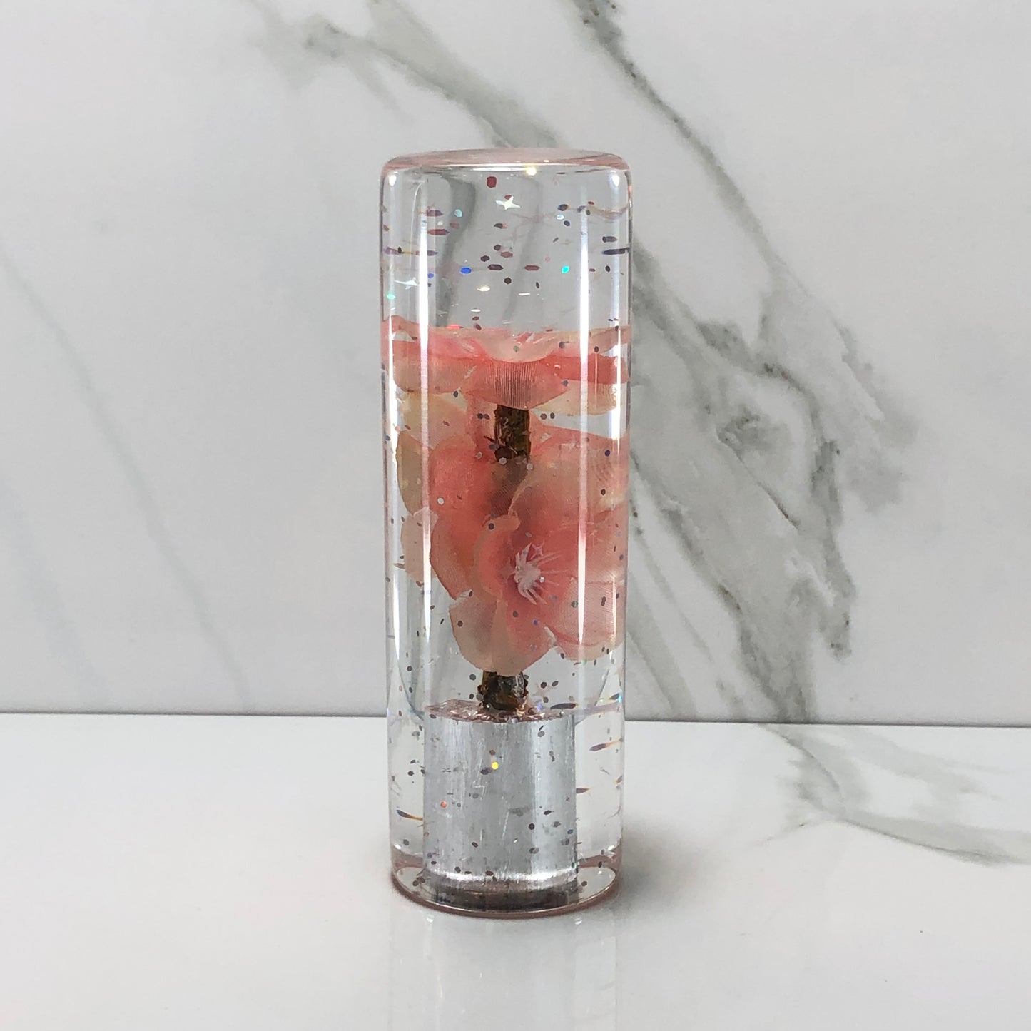 Mr__Grip 4 1/2 Inch Resin Custom Shift Knob Peach Cherry Blossom JDM