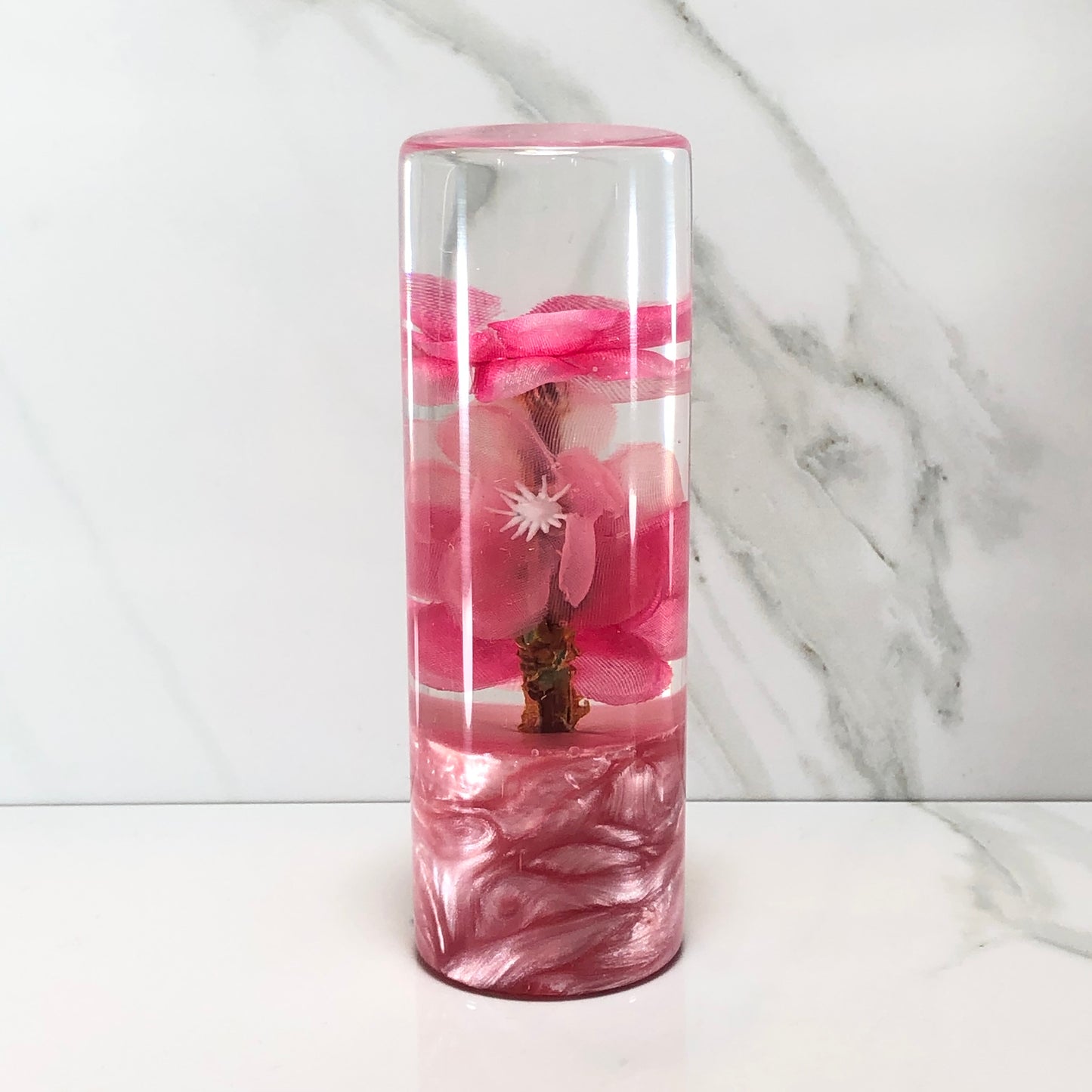Mr__Grip 4 1/2 Inch Flower Resin Custom Shift Knob Pink & Light Pink Cherry Blossom JDM #432