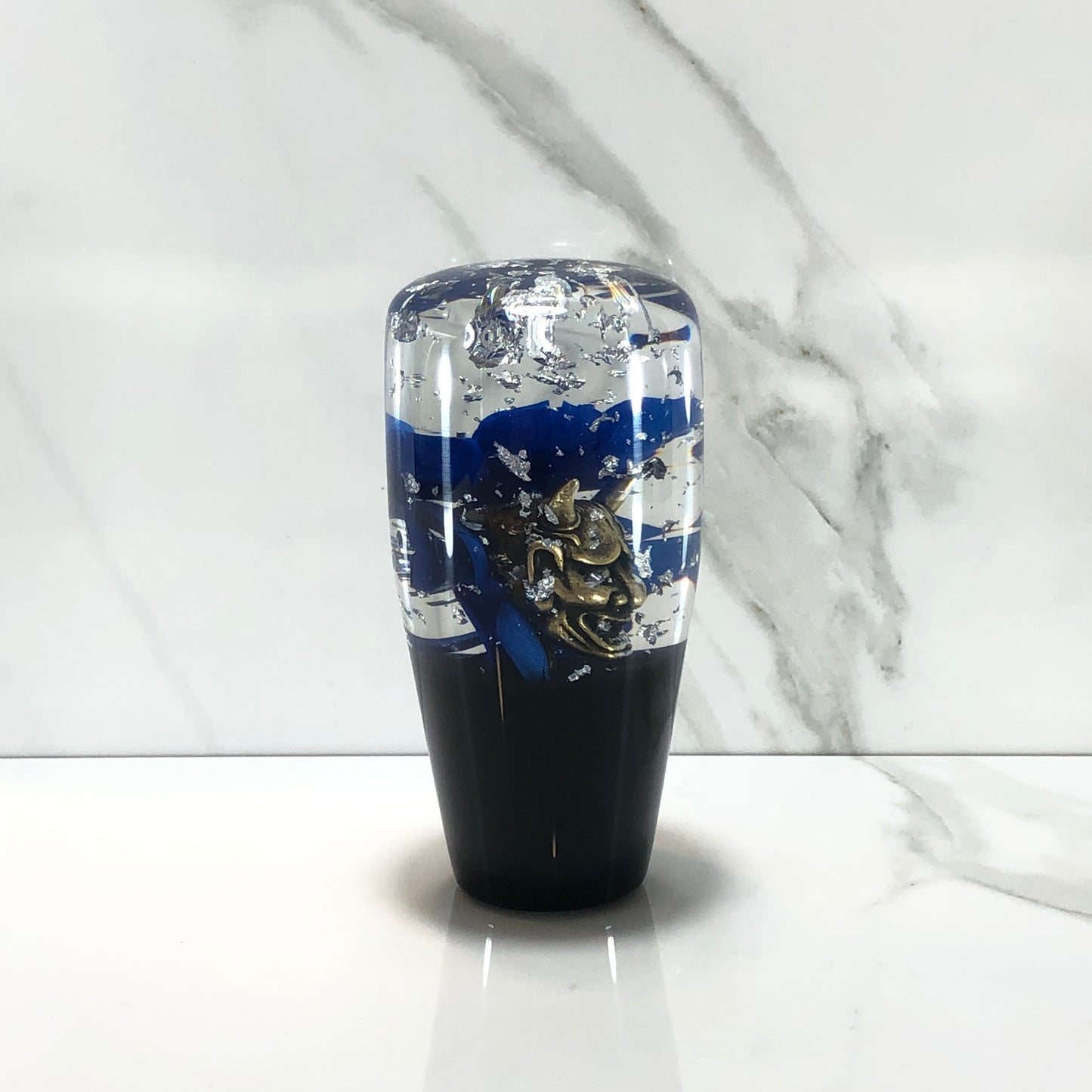 Mr__Grip 3 1/2 inch resin blue cherry blossom oni mask flower #446