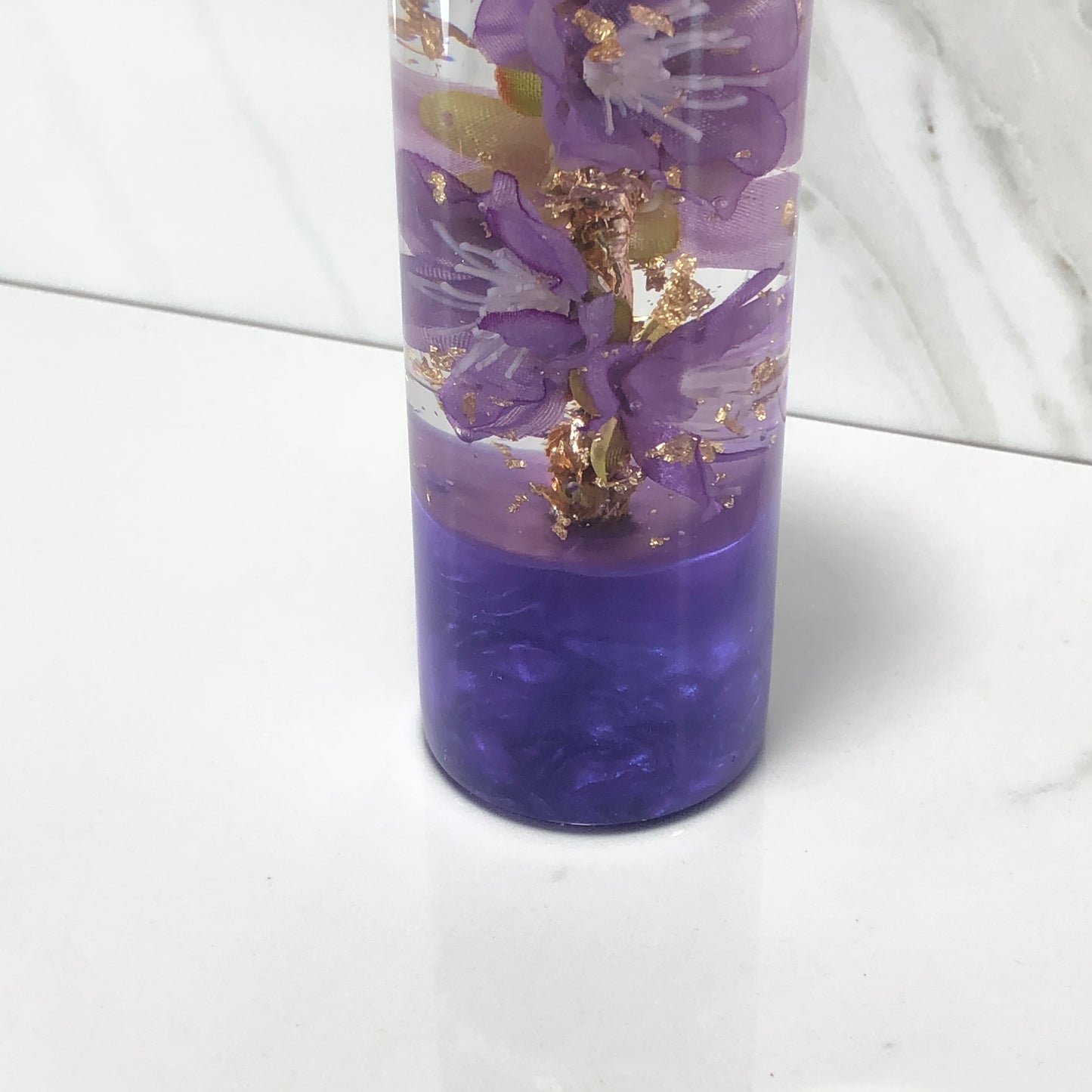 Mr__Grip 5 1/2 Inch Resin Custom Shift Knob Purple Cherry Blossom