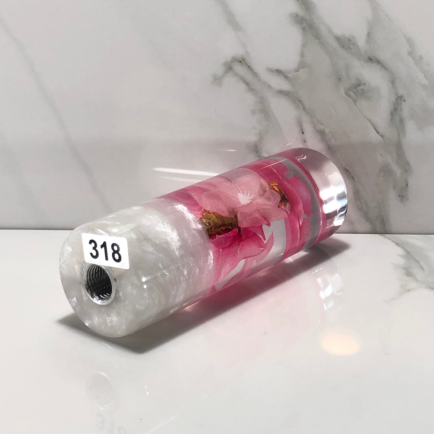 Mr__Grip 4 1/2 Inch Flower Resin Custom Shift Knob Pink & Light Pink Cherry Blossom JDM