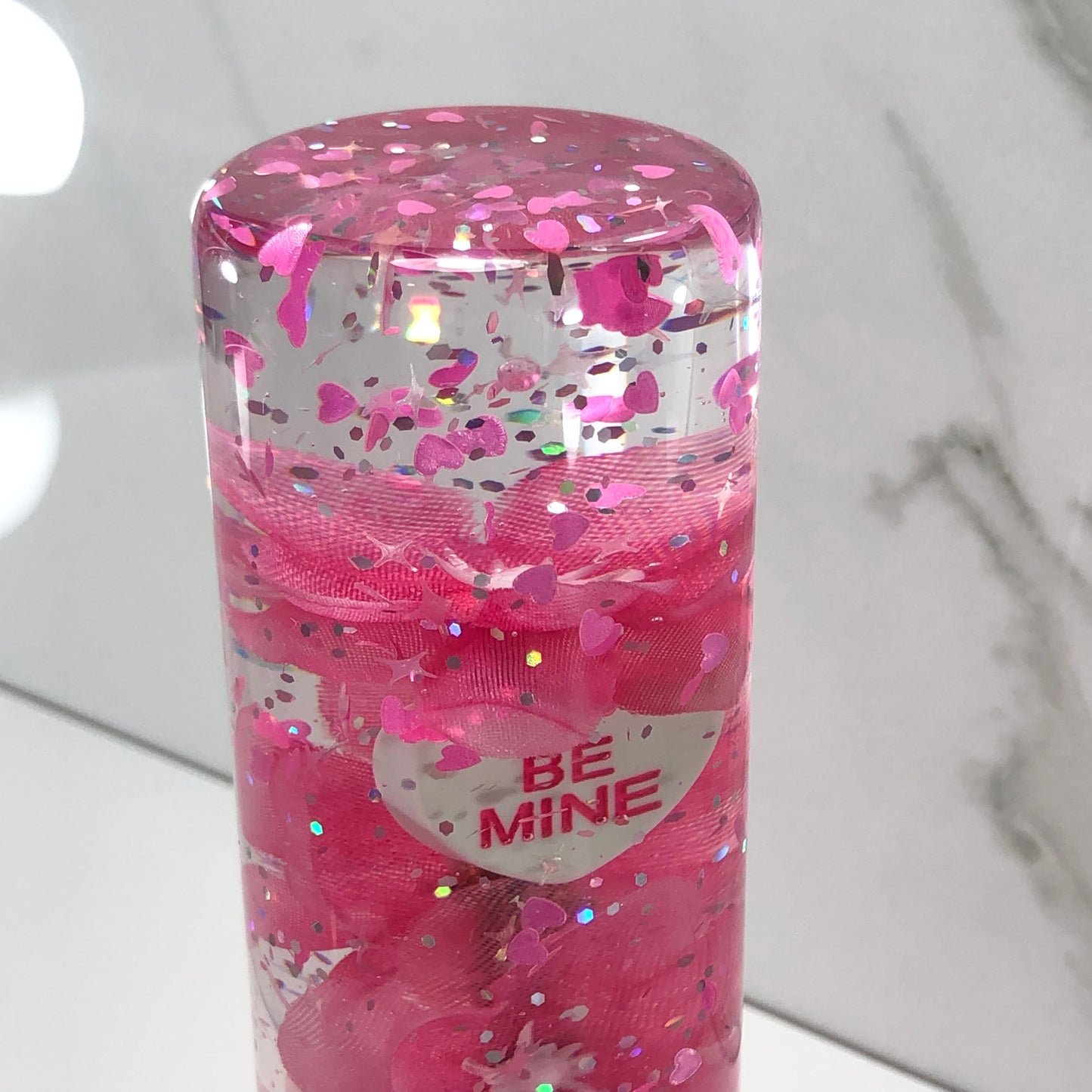 Mr__Grip 4 1/2 Inch Resin Custom Shift Knob Pink Cherry Blossom Be Mine