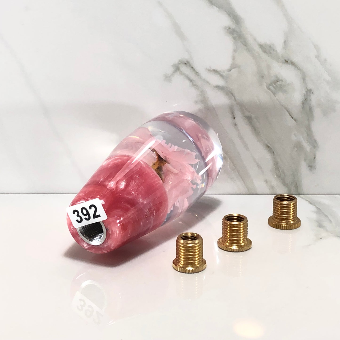 Mr__Grip 3 1/2 Inch Resin Custom Shift Knob light Pink Cherry Blossom #392