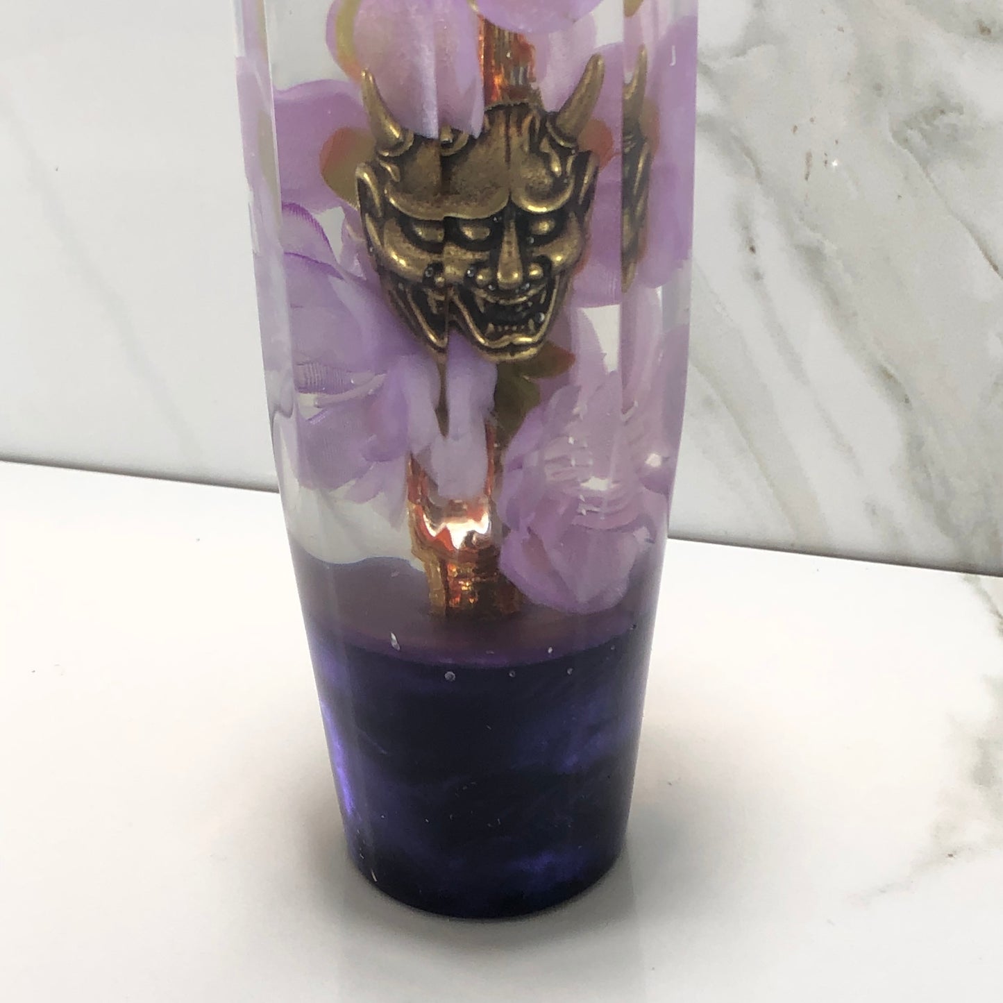 Mr__Grip Resin Shift Knob 140mm Diamond Cut Purple Cherry Blossom Flower 12MMx1.25