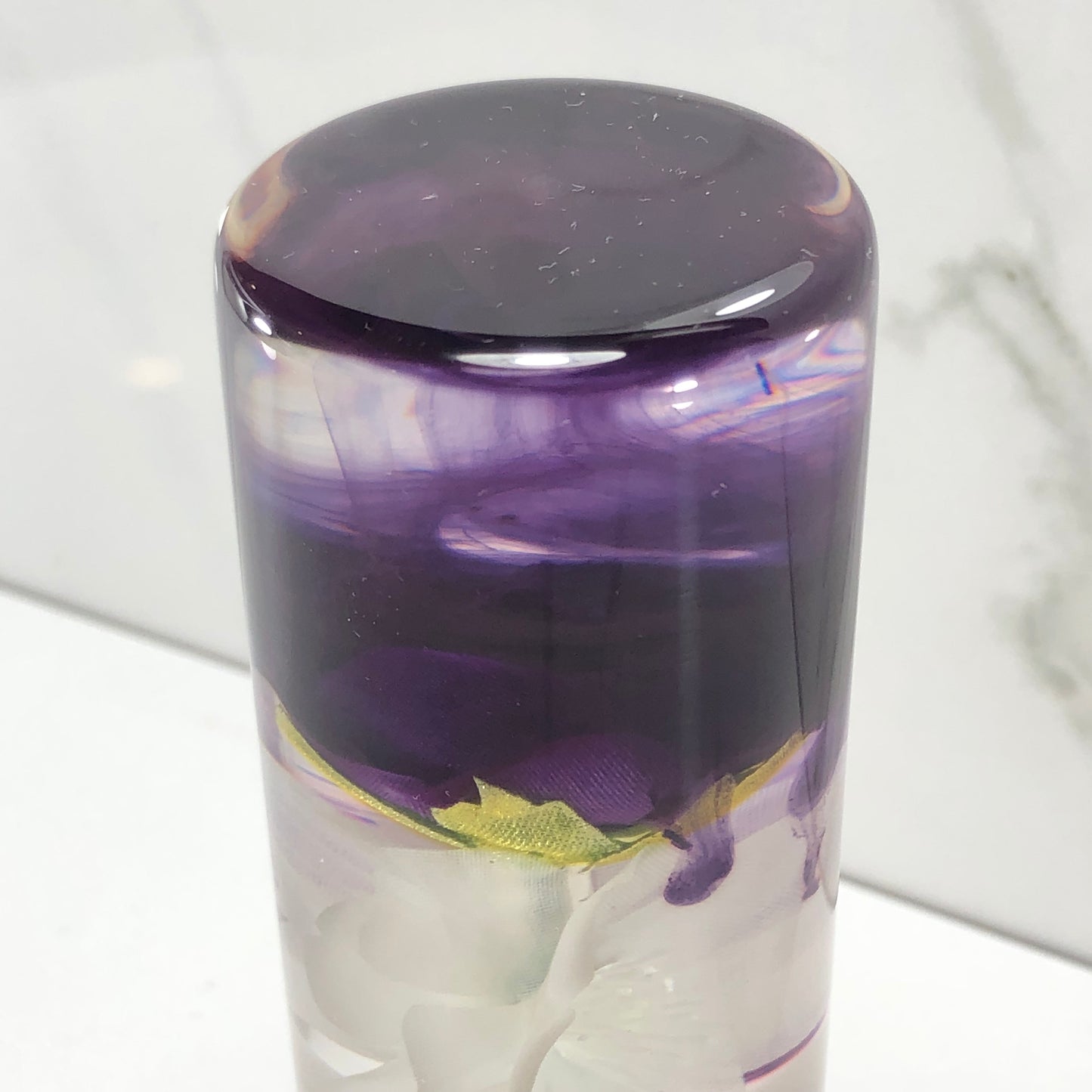 Mr__Grip 4 1/2 Inch Resin Custom Shift Knob purple rose white Cherry Blossom JDM #283