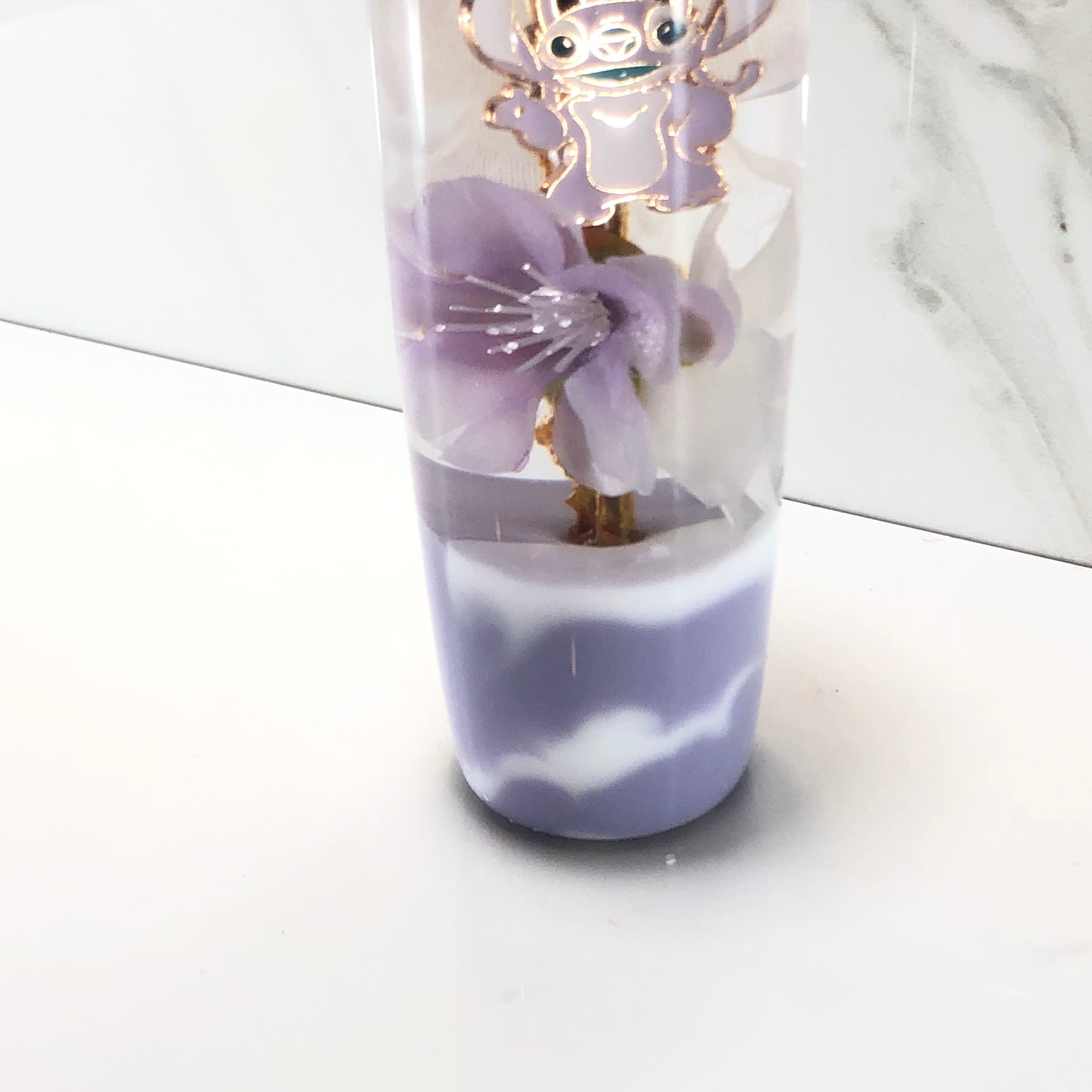 Mr__Grip 5 3/4 Inch Resin Custom Shift Knob Angel purple & white Cherry Blossom #524