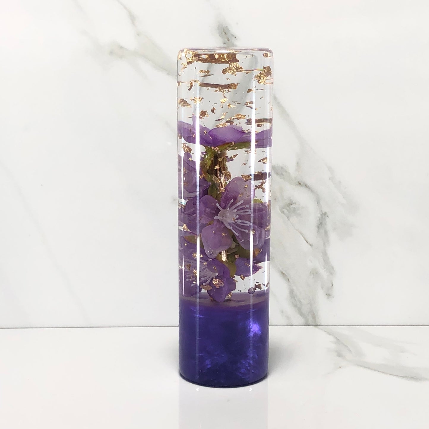 Mr__Grip 5 1/2 Inch Resin Custom Shift Knob Purple Cherry Blossom