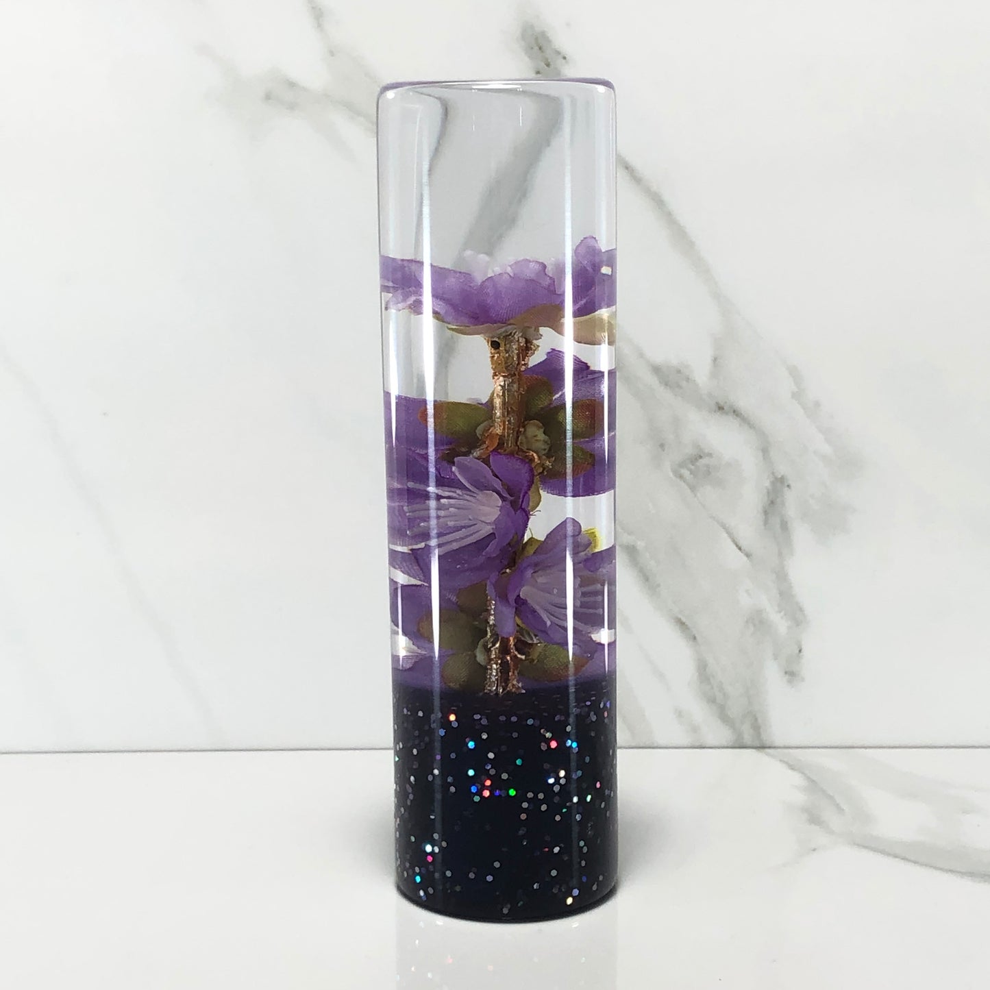 Mr__Grip 5 1/2 Inch Resin Custom Shift Knob Purple Cherry Blossom #384