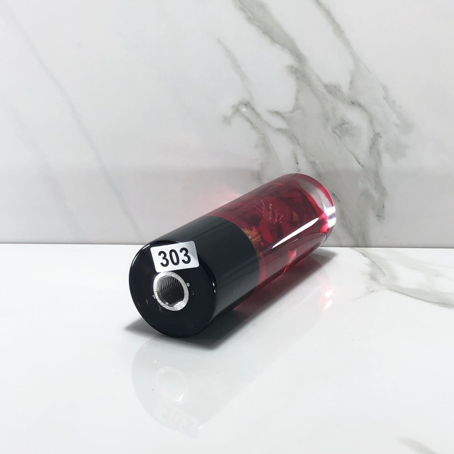 Mr__Grip 4 1/2 Inch Resin Custom Shift Knob Red Bleeding Cherry Blossom JDM