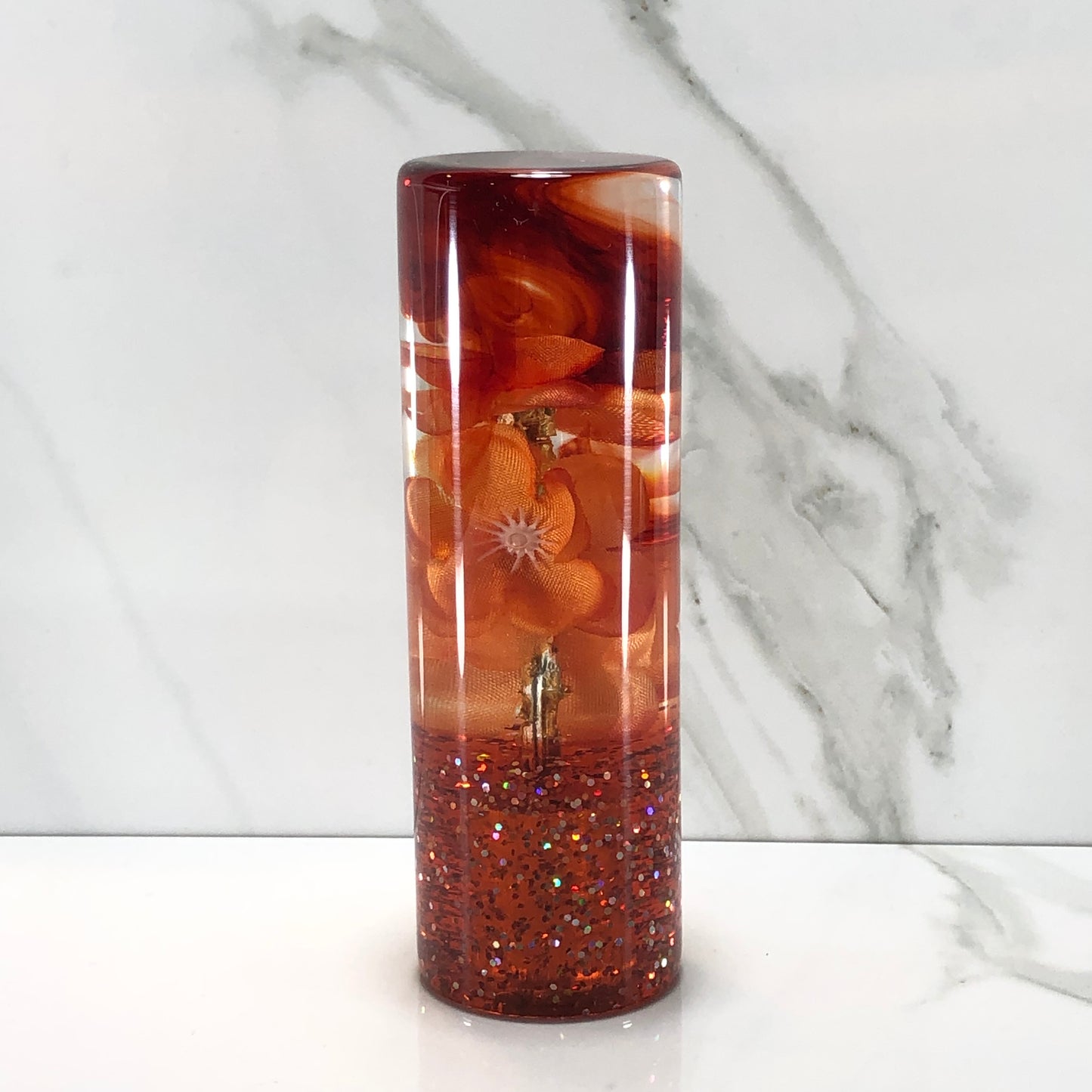 Mr__Grip 4 1/2 Inch Resin Custom Shift Knob Orange Cherry Blossom JDM #452