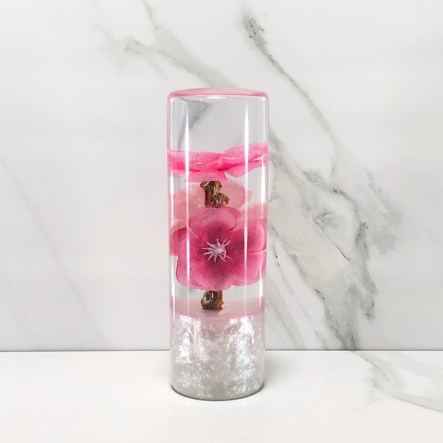 Mr__Grip 4 1/2 Inch Flower Resin Custom Shift Knob Pink & Light Pink Cherry Blossom JDM