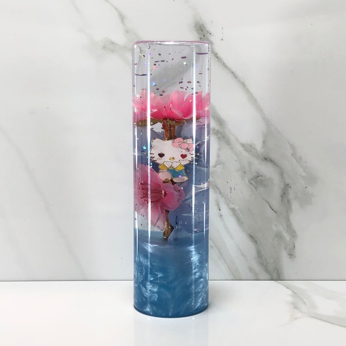 Mr__Grip 5 3/4 inch resin hello kitty pink and light blue cherry blossom #512