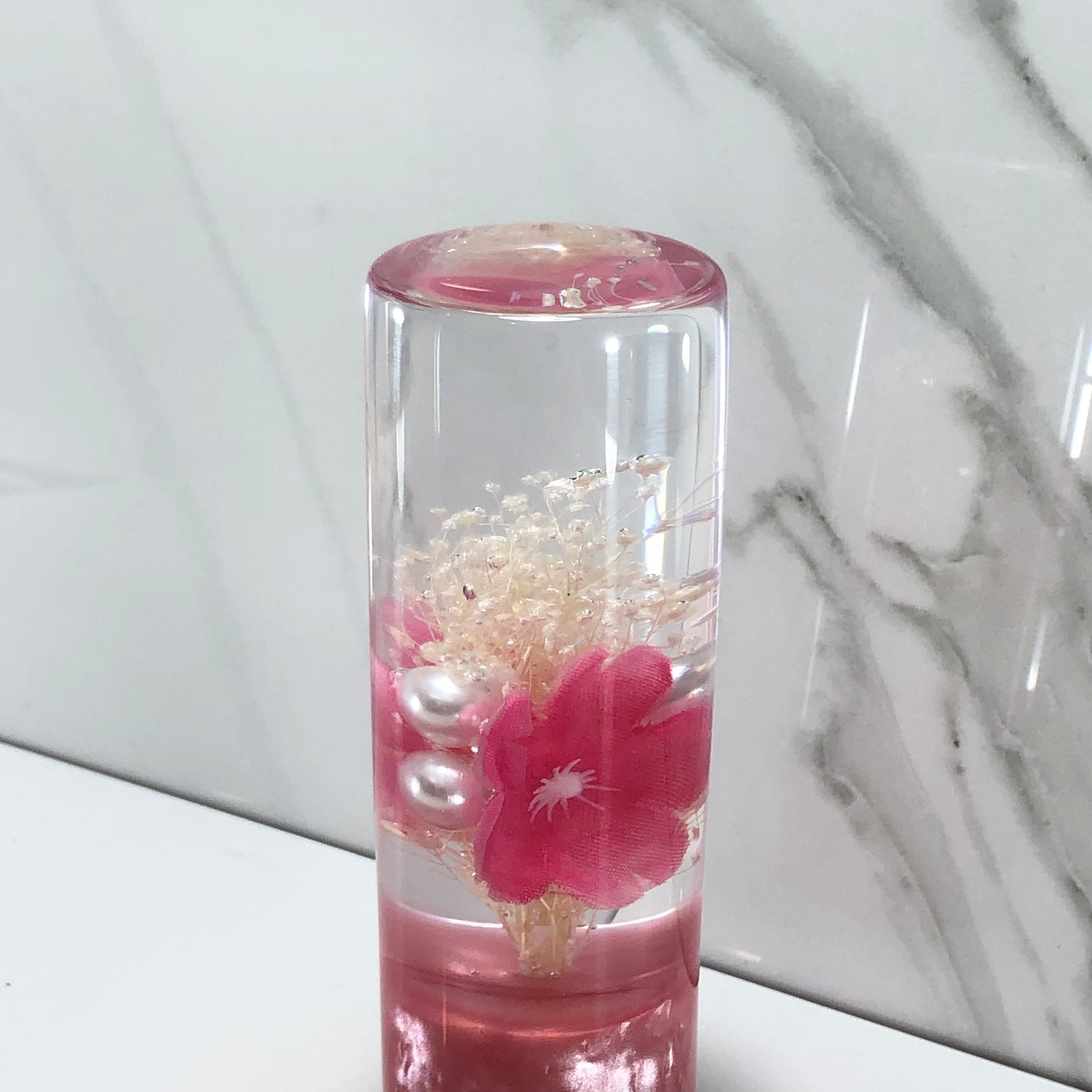 Mr__Grip 4 1/2 Inch Resin Custom Shift Knob White Cherry Blossom JDM