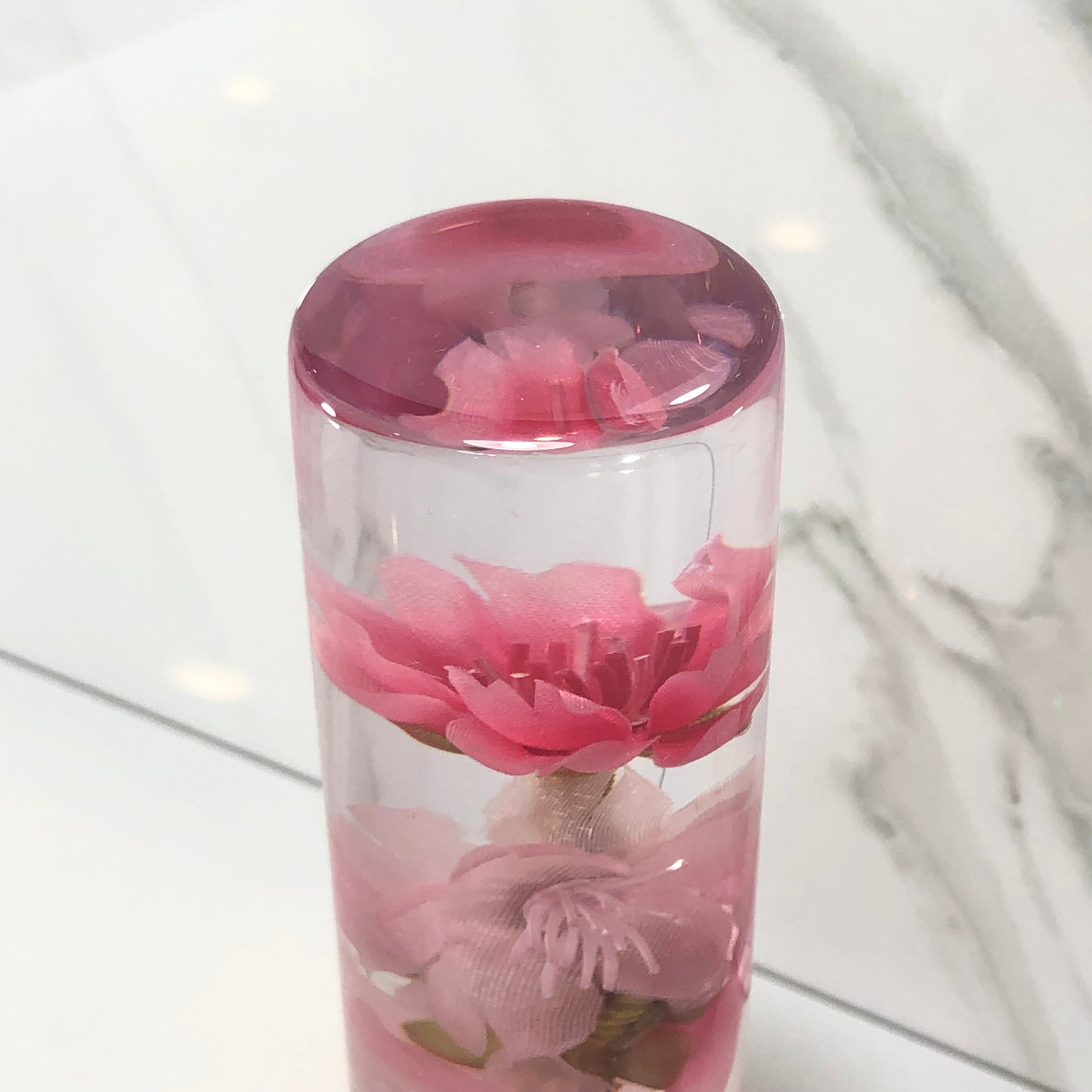 Mr__Grip 5 1/2 Inch Resin Custom Shift Knob Pink And Light Pink Cherry Blossom #367