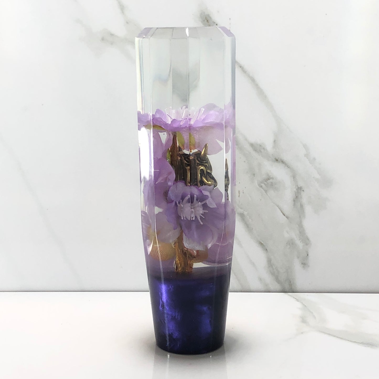 Mr__Grip Resin Shift Knob 140mm Diamond Cut Purple Cherry Blossom Flower 12MMx1.25