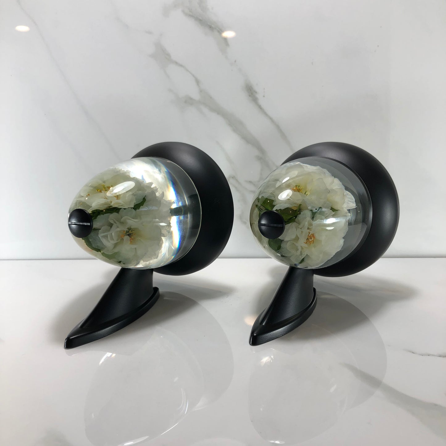 Mr__Grip Rear View Mirror Resin Custom white flower JDM