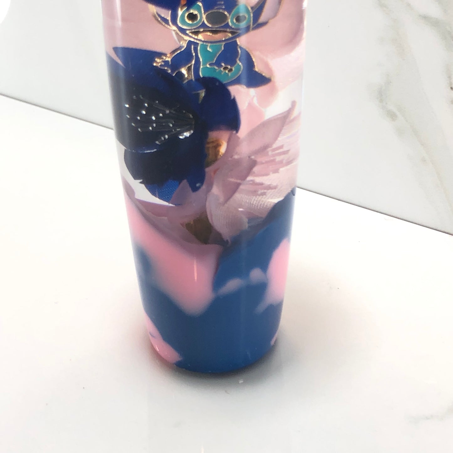 Mr__Grip 5 3/4 Inch Resin Custom Shift Knob stitch blue Pink Cherry Blossom #523