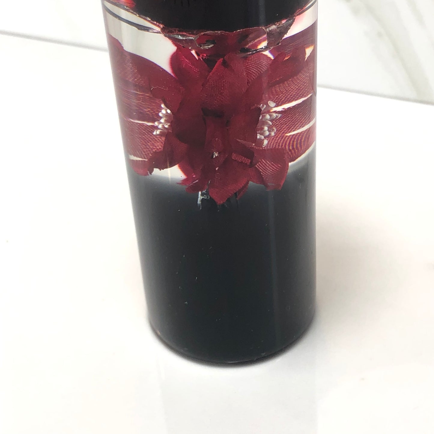 Mr__Grip 5 3/4 inch resin black rose red cherry blossom #422