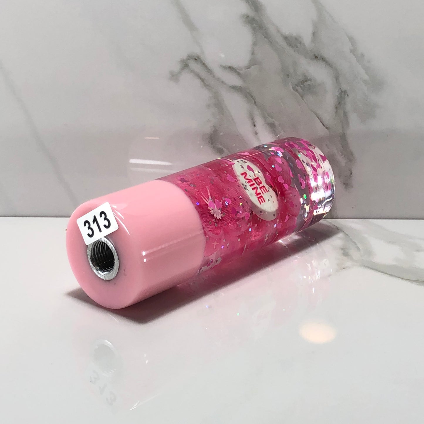 Mr__Grip 4 1/2 Inch Resin Custom Shift Knob Pink Cherry Blossom Be Mine